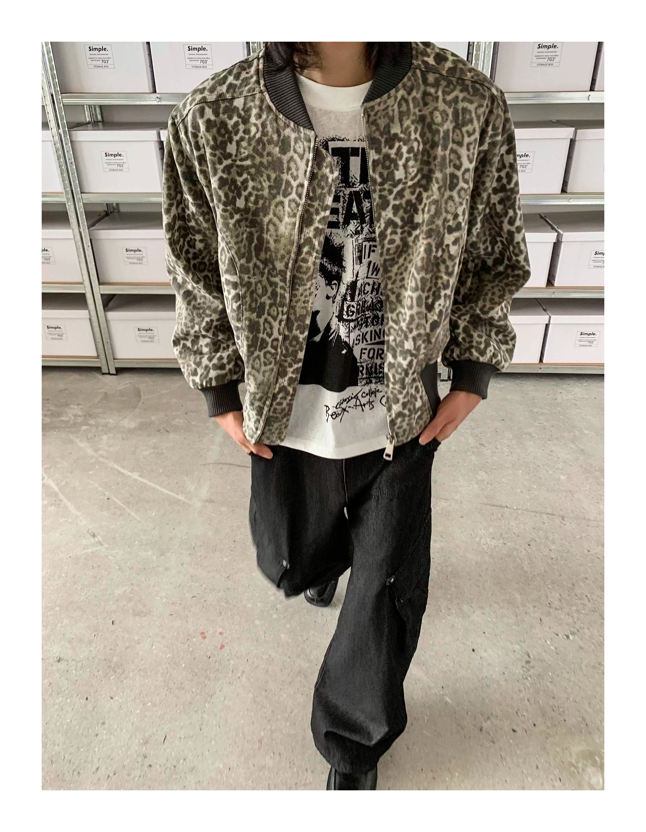 QS615B leopard jacket