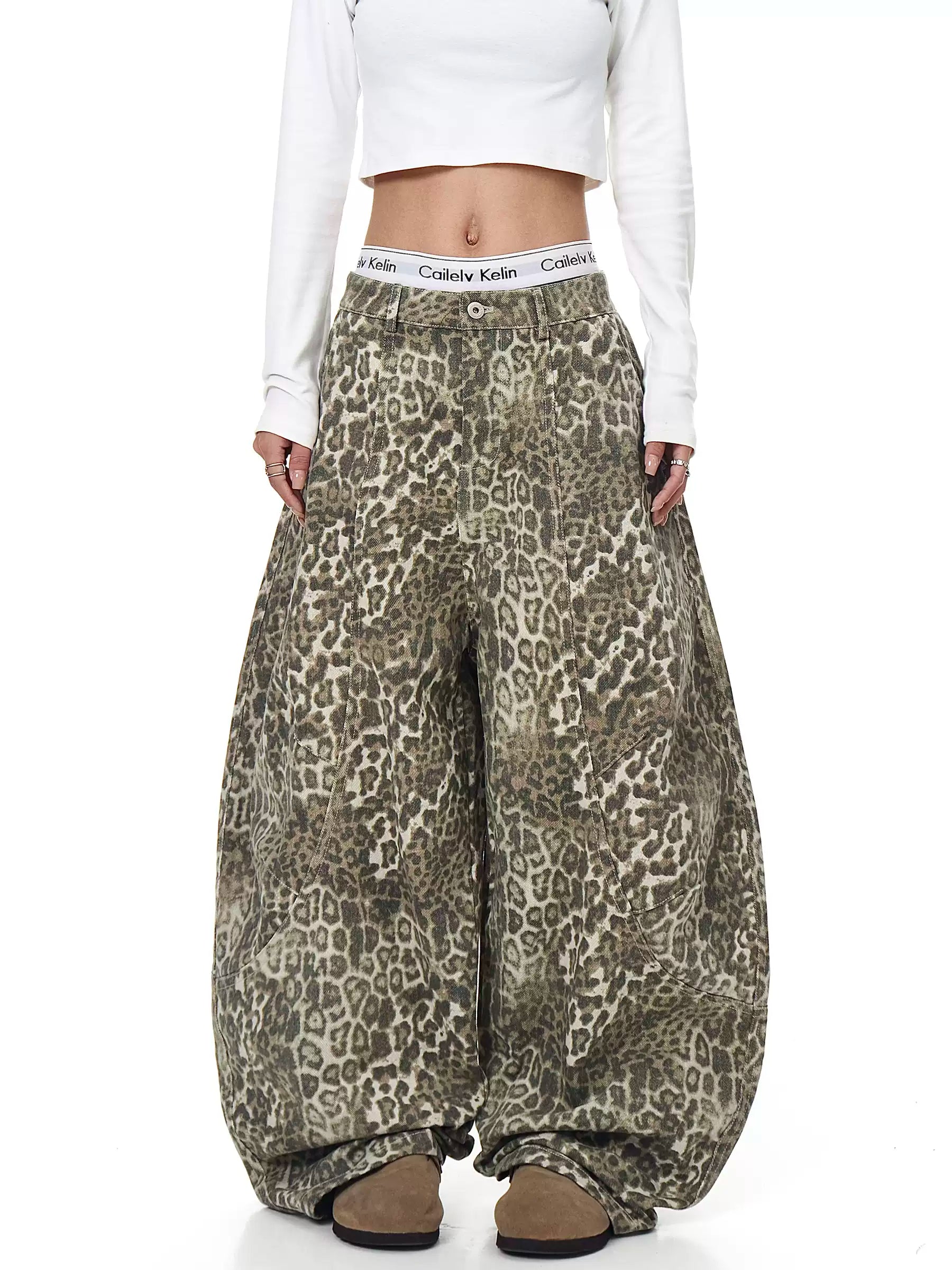 QS585B leopard pants