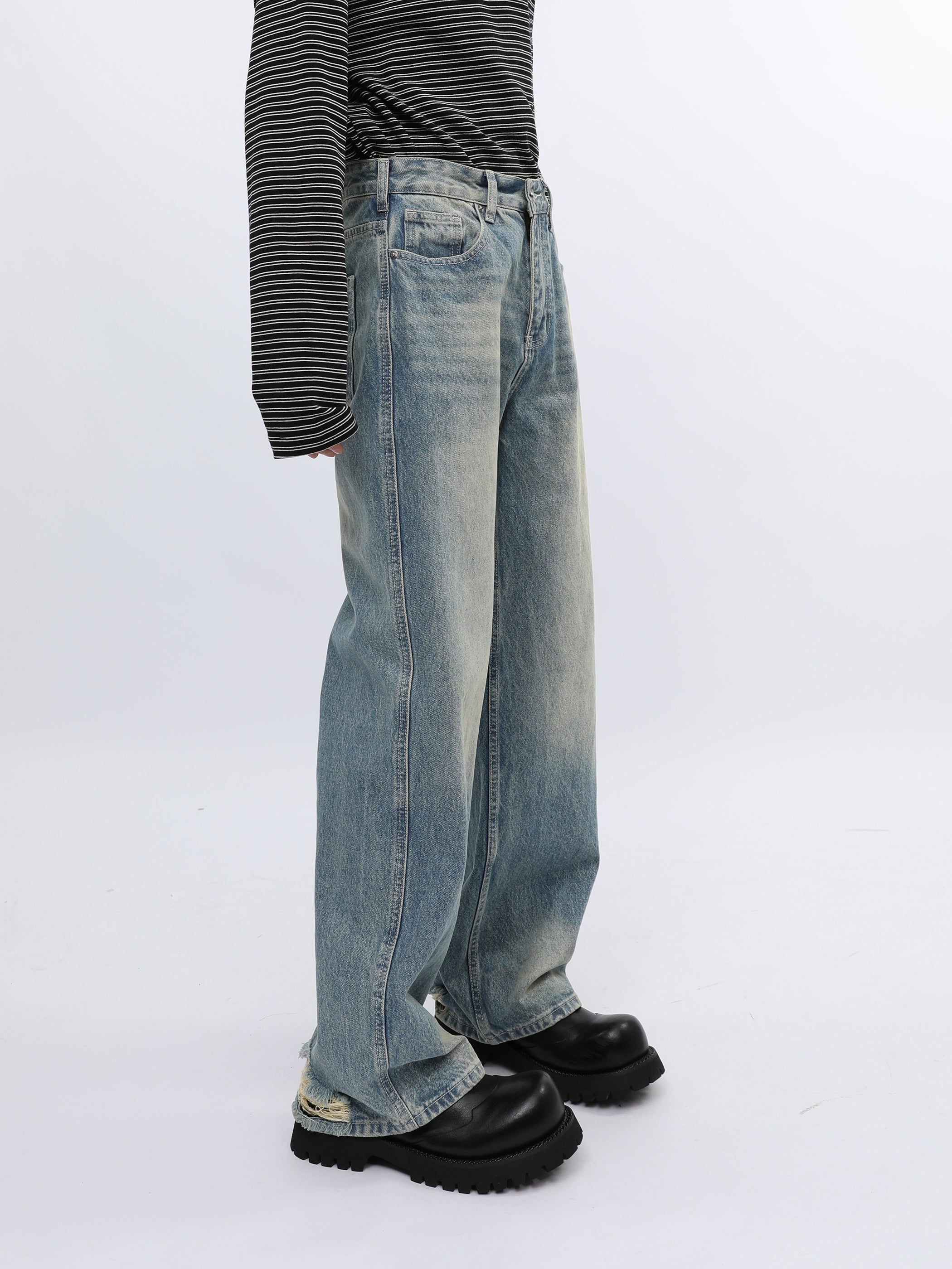 QS099B ripped denim