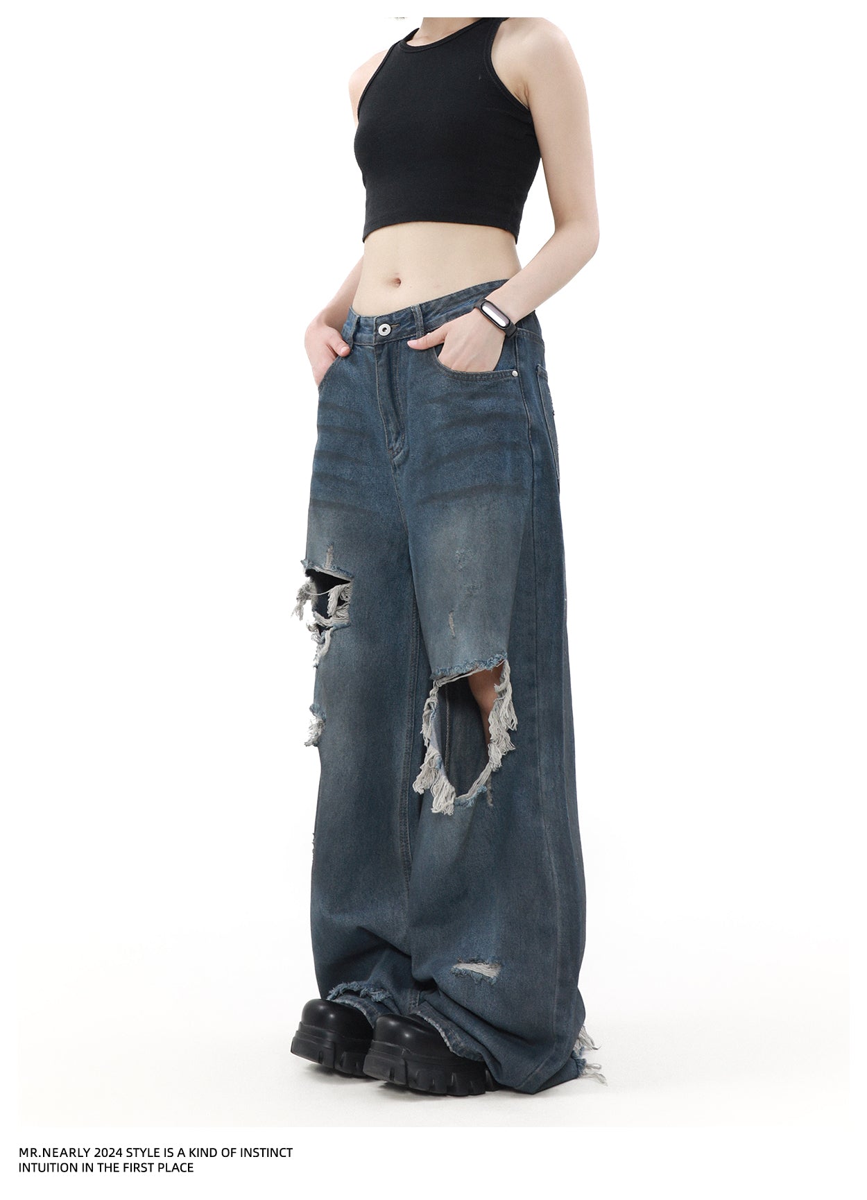 QS709A damage denim