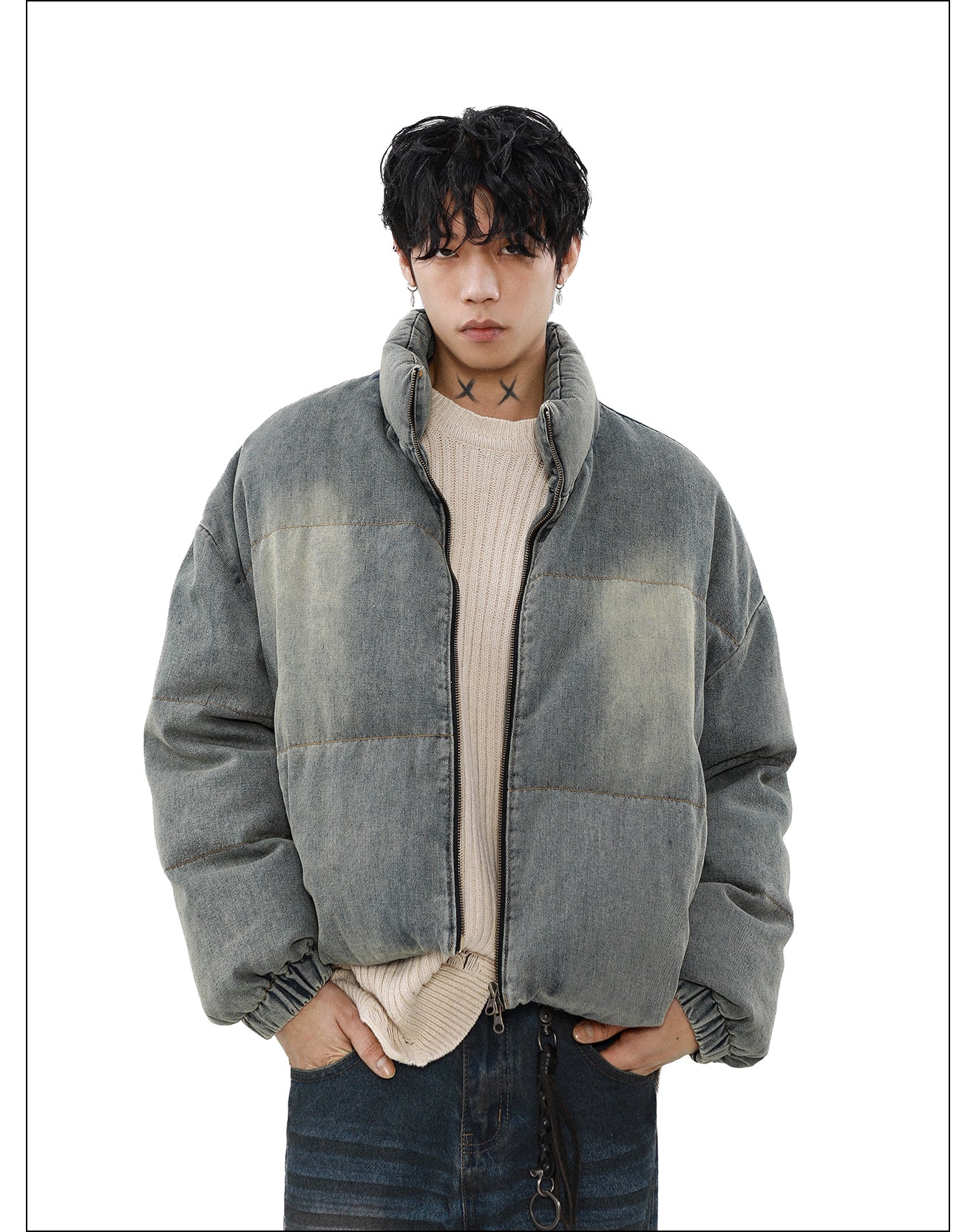 QS164B denim down jacket