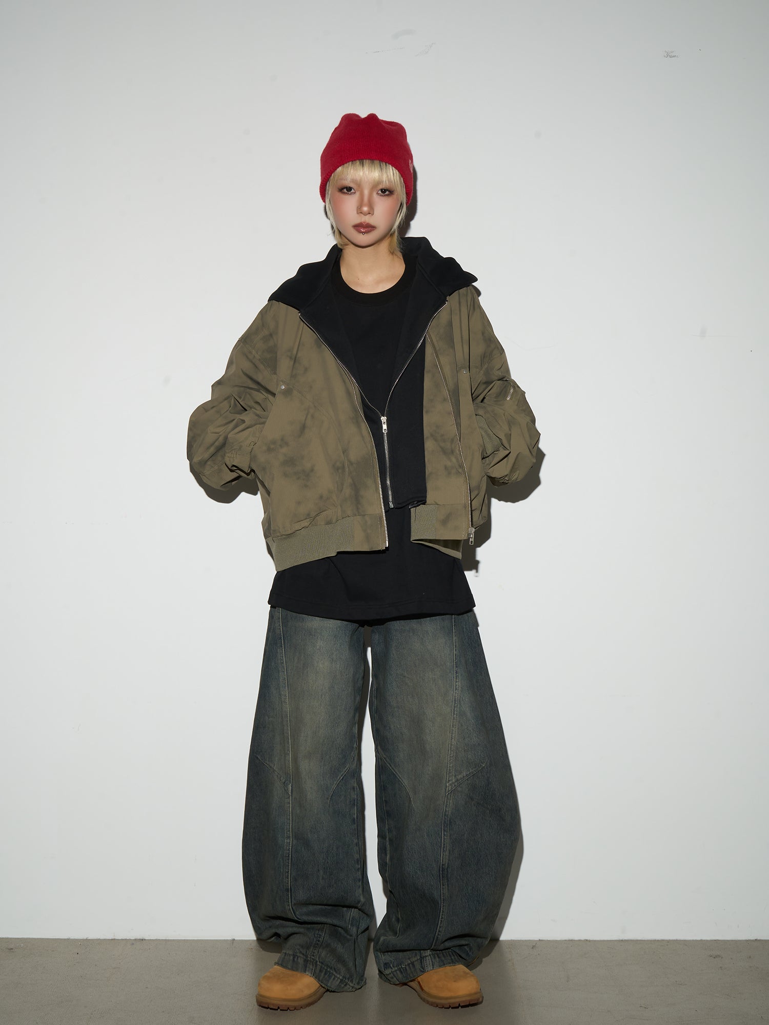 QS281B layered hoodie jacket