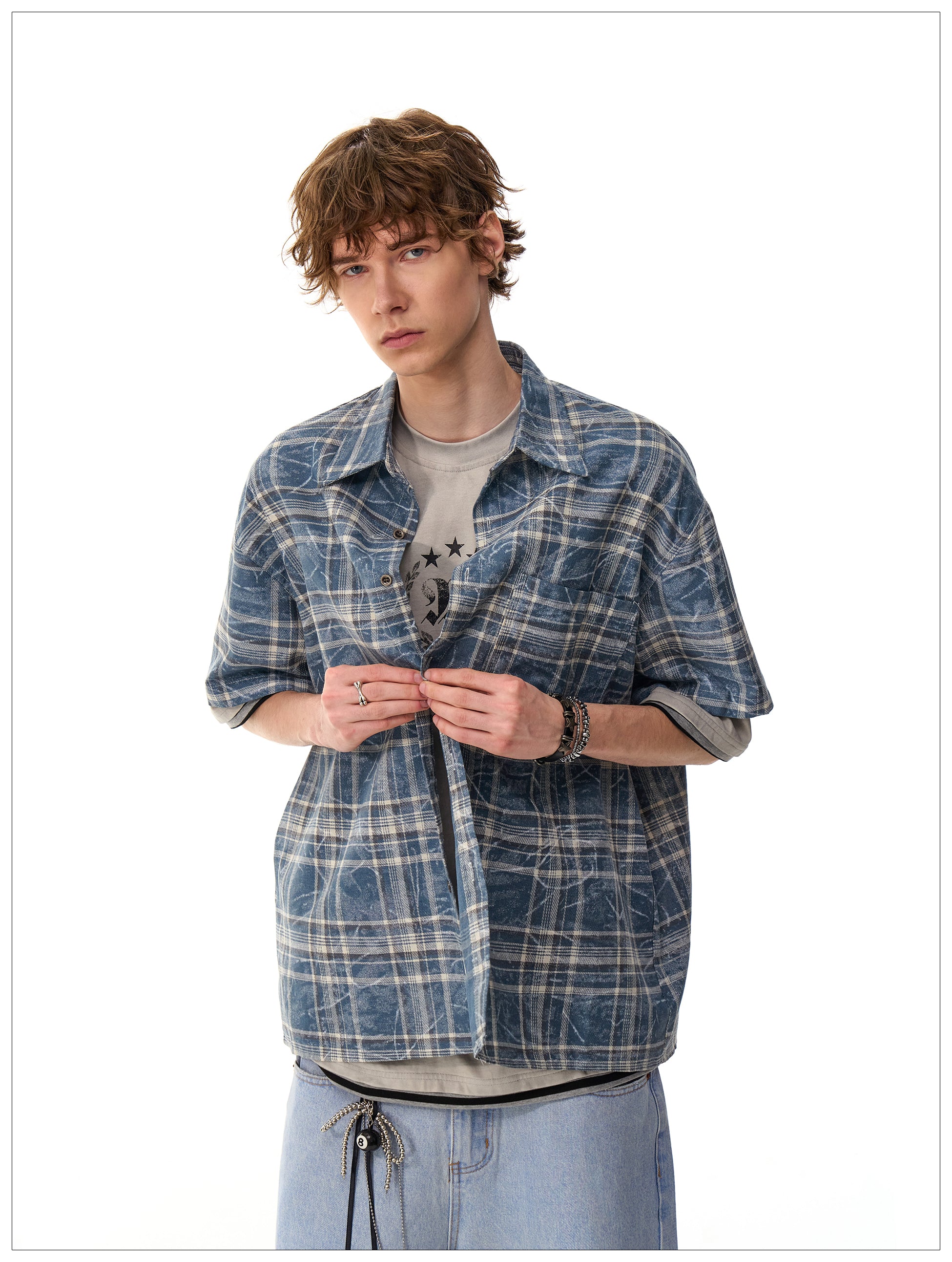 QS587B check shirts