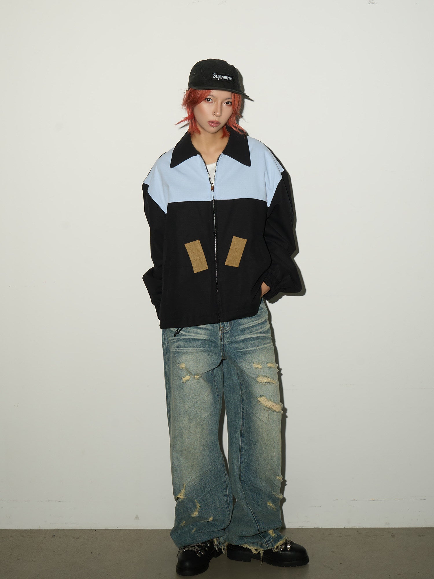 QS703B damage denim