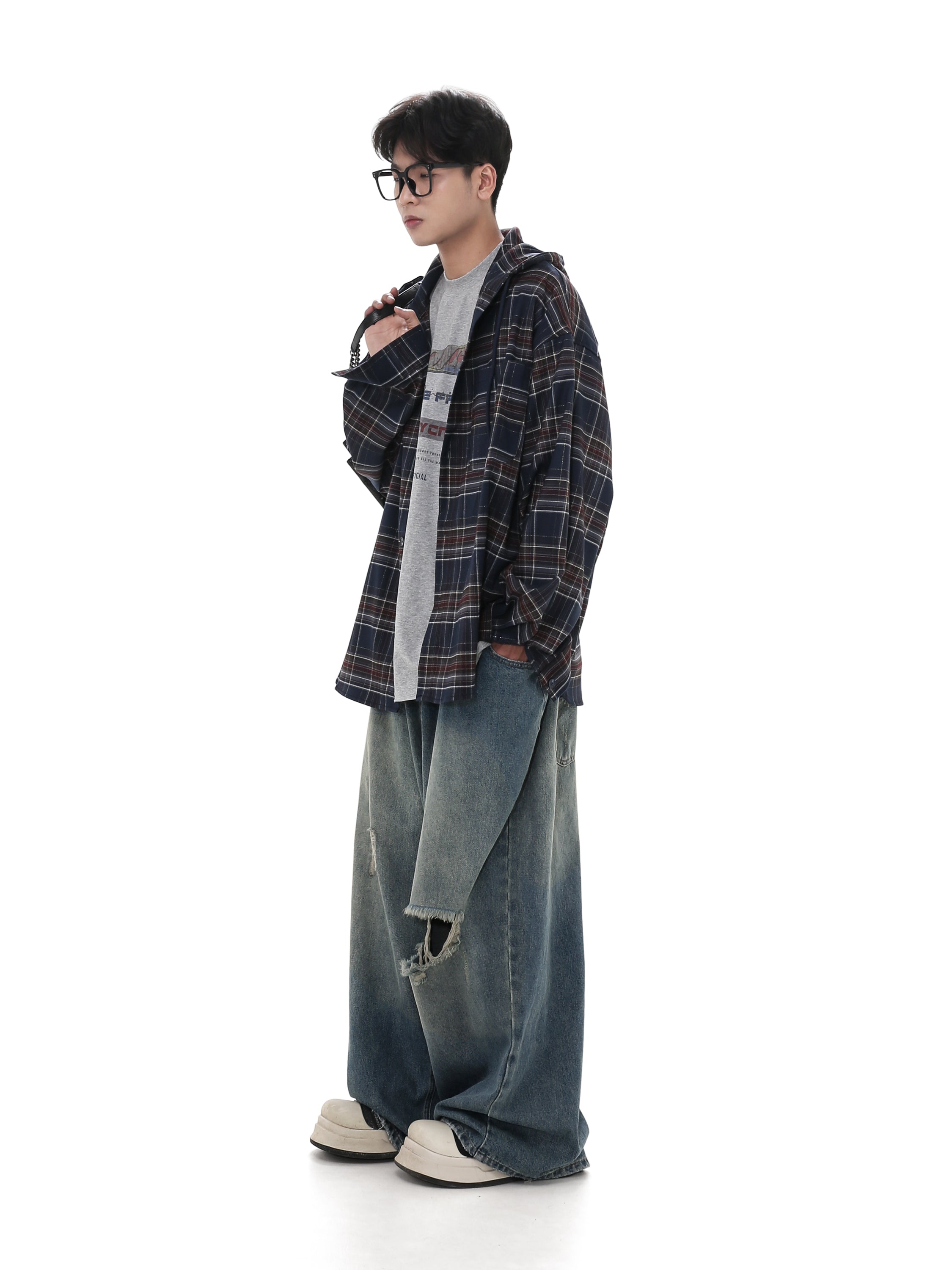 QS705A hoodie check shirts