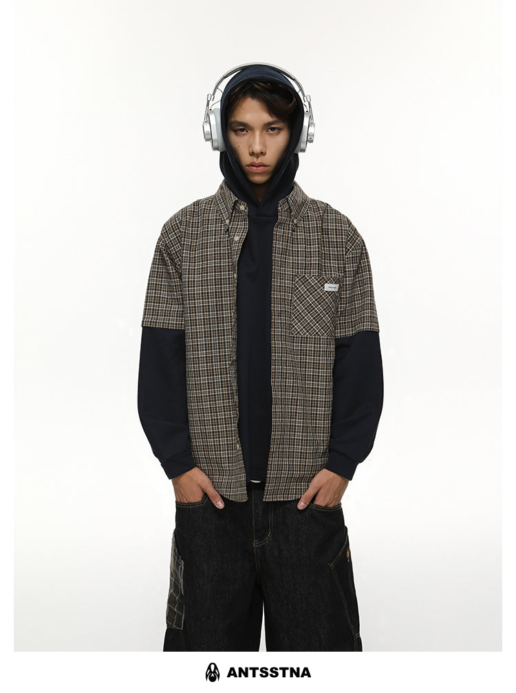 QS337B hoodie check shirts