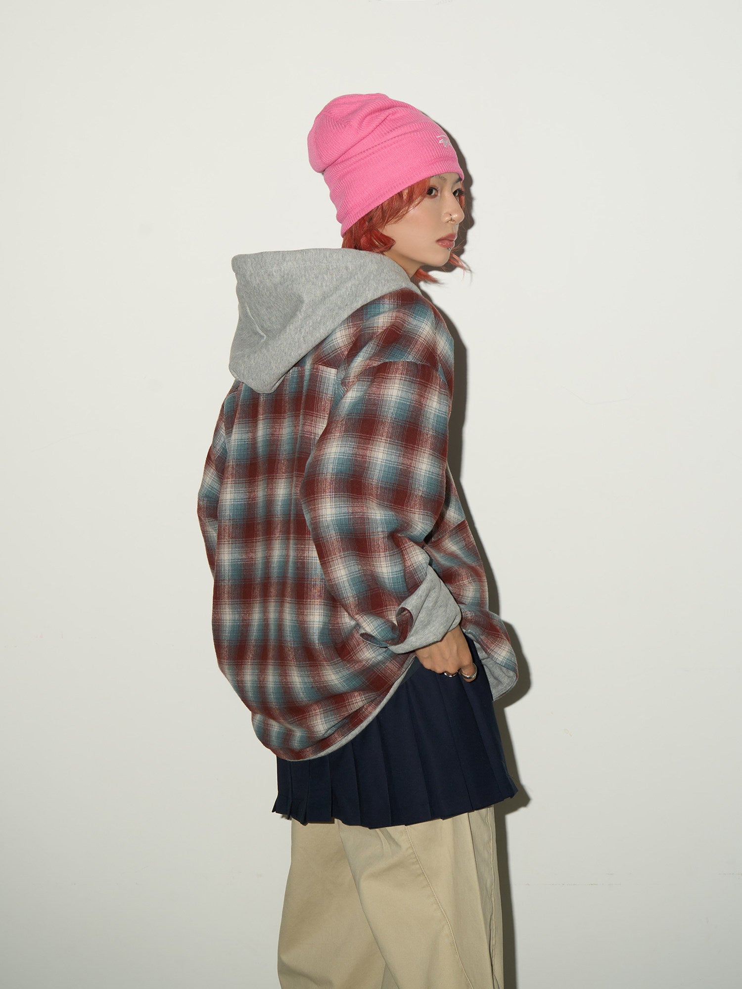 QS712B hoodie check shirts