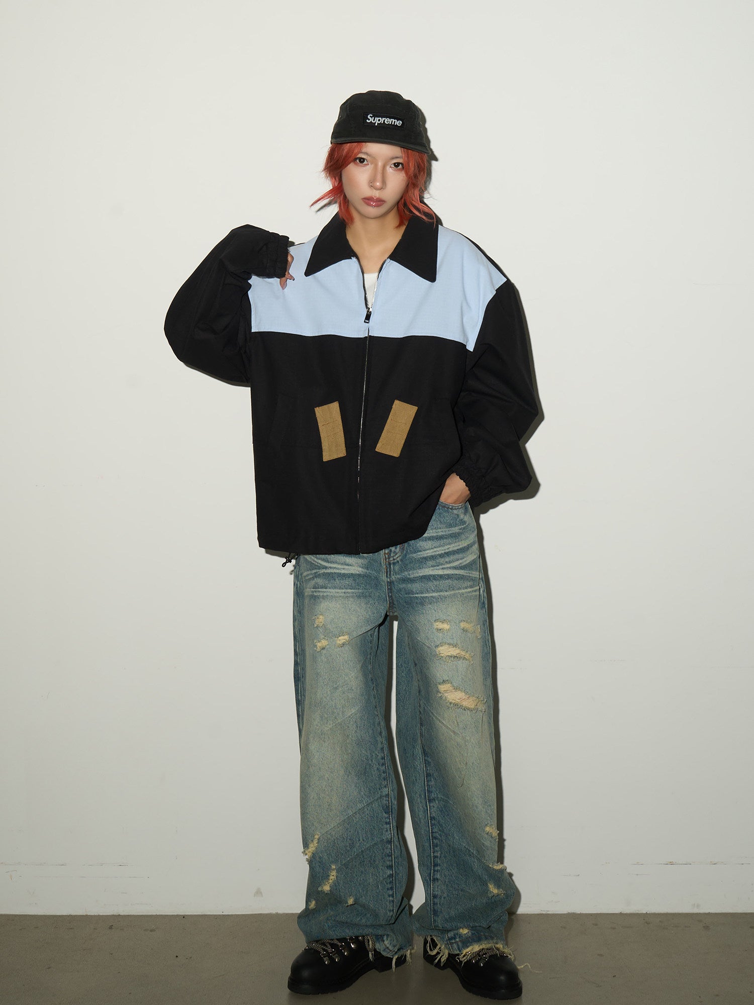 QS703B damage denim