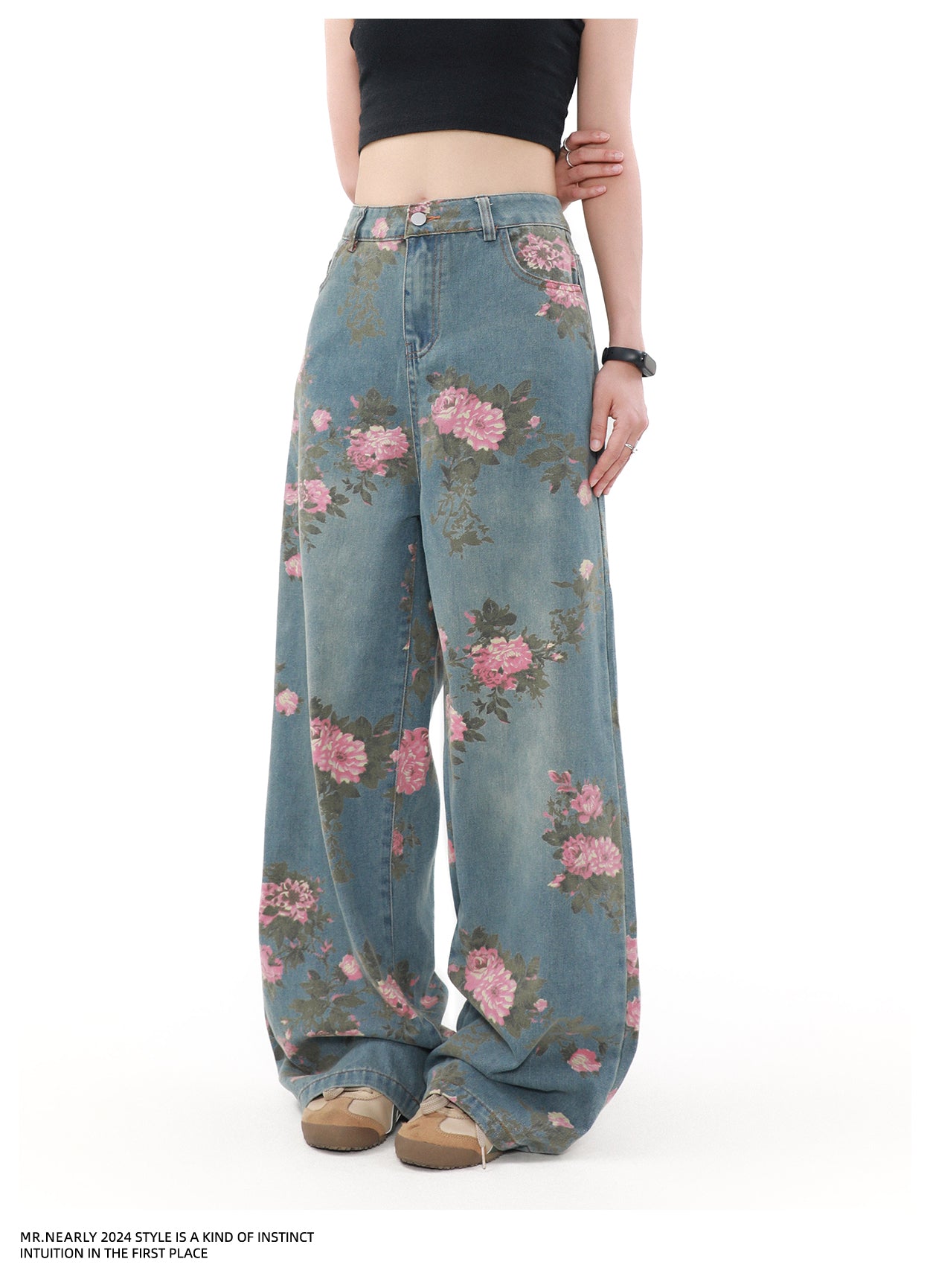 QS784A flower print denim