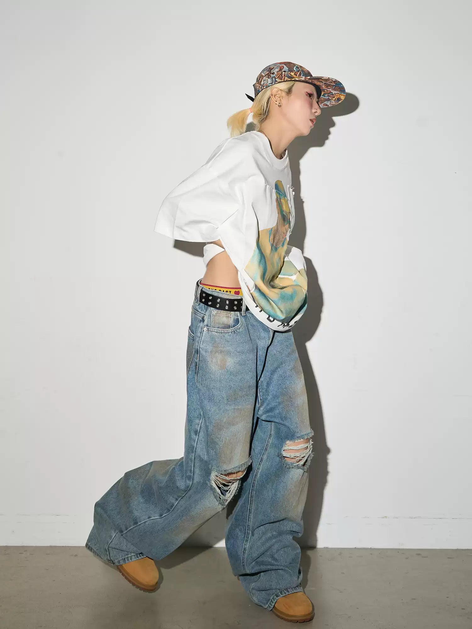 QS829B damage denim