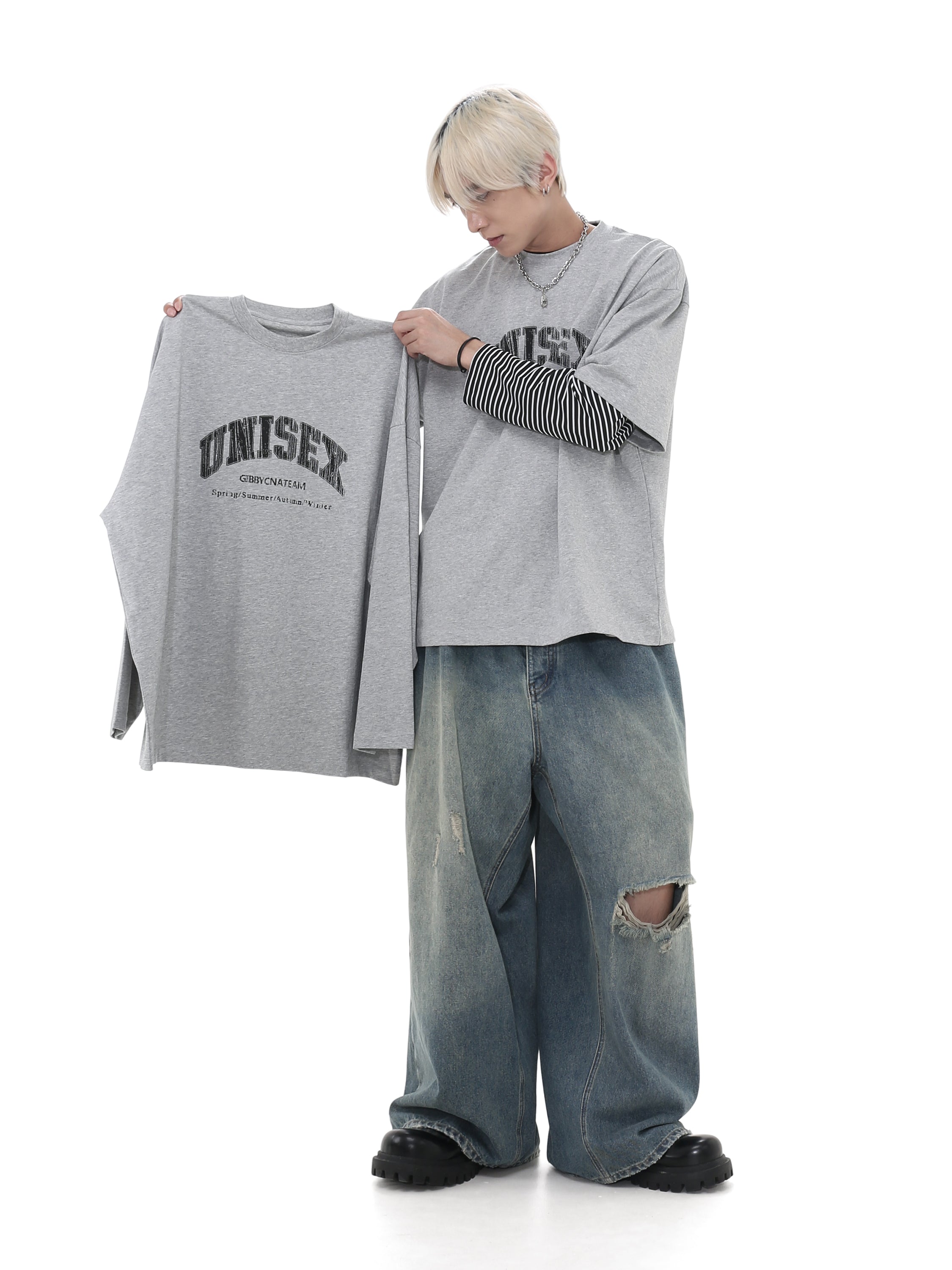 QS704A damage denim