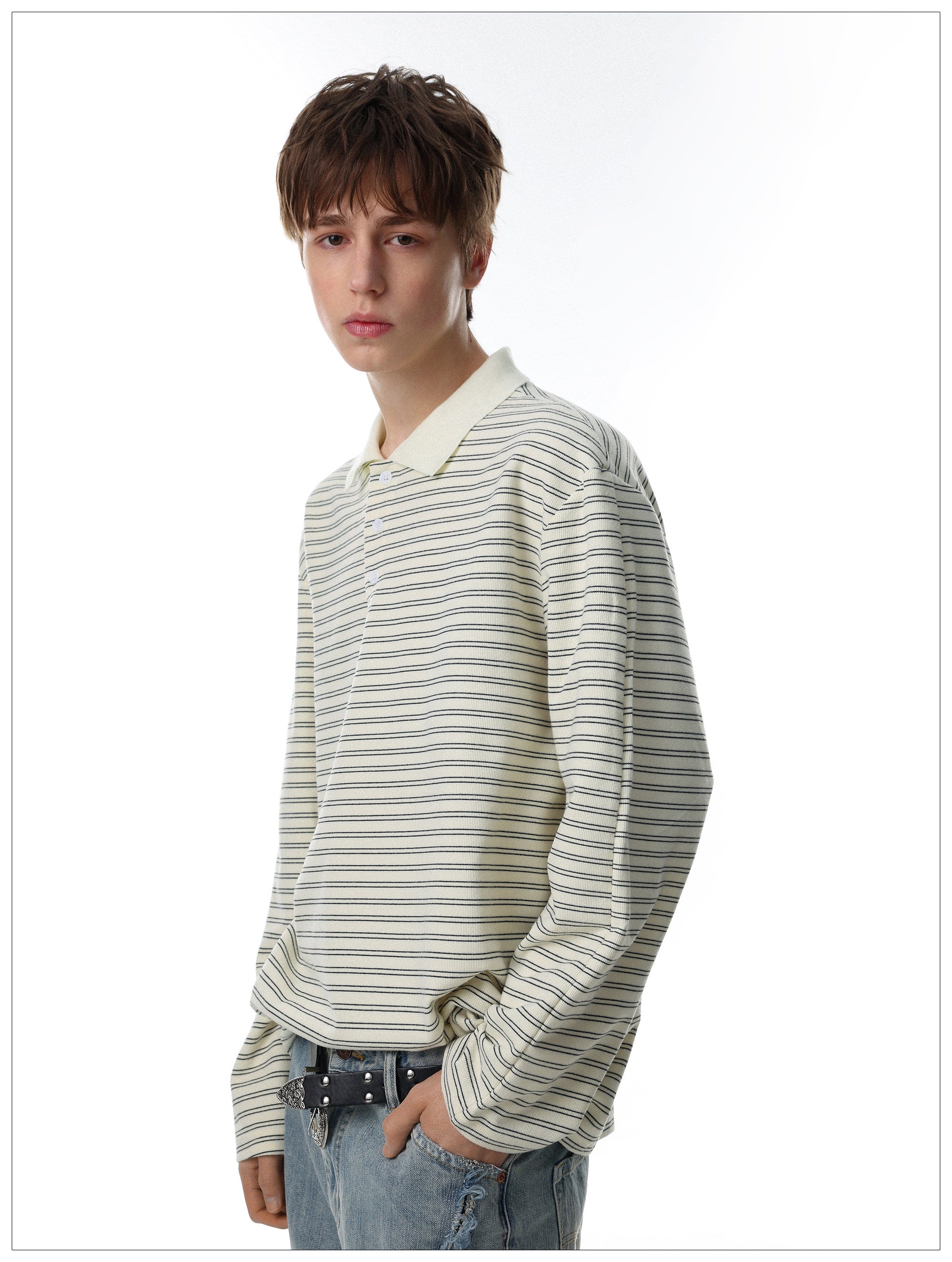 QS736B L/S polo