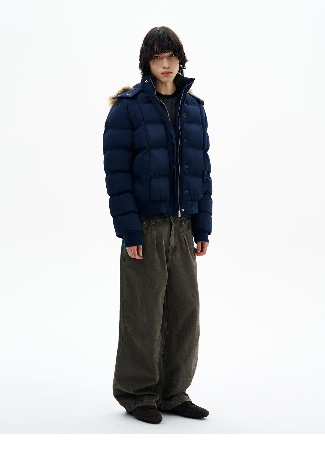 QS659B fur hoodie jacket