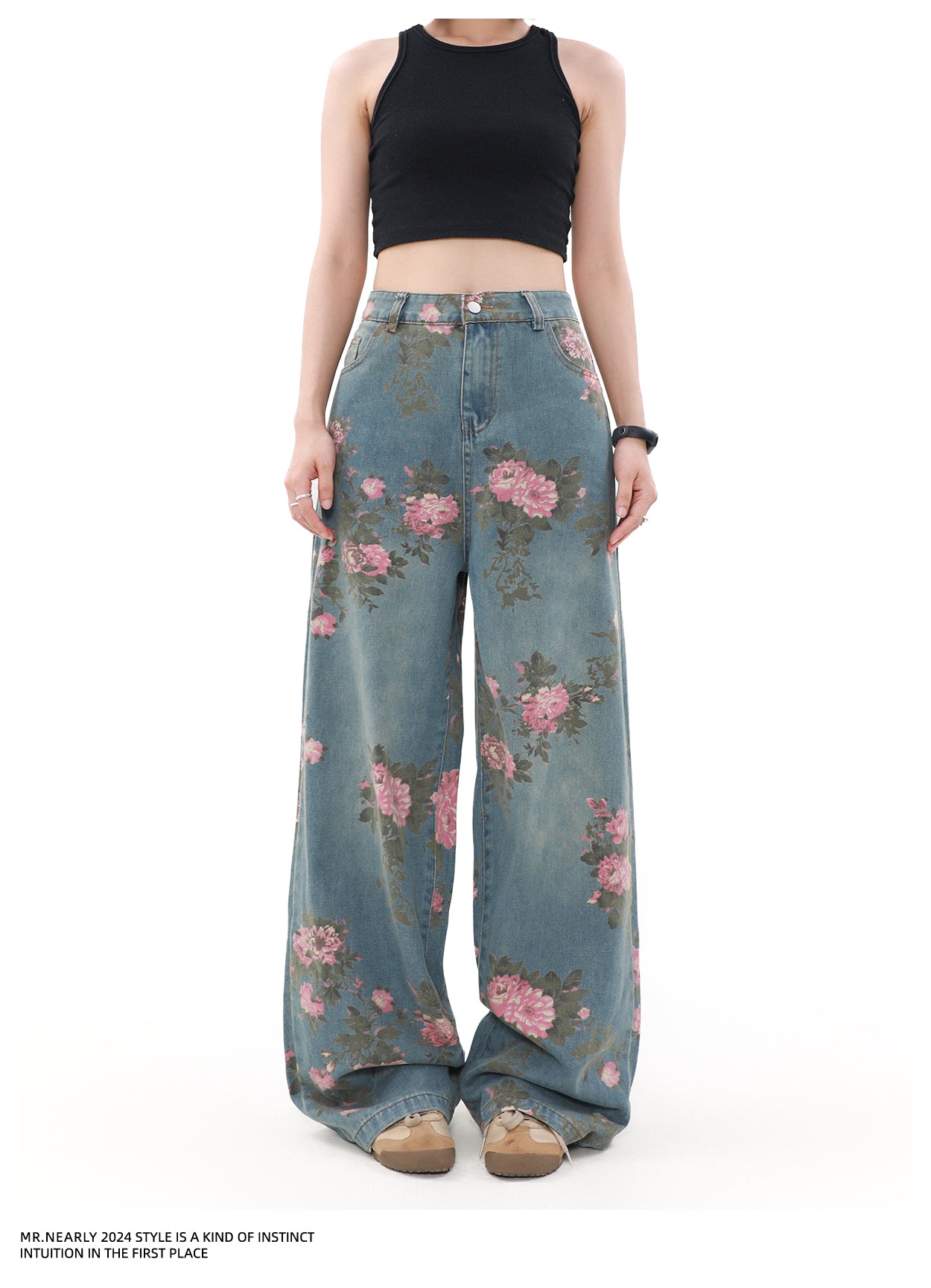 QS784A flower print denim