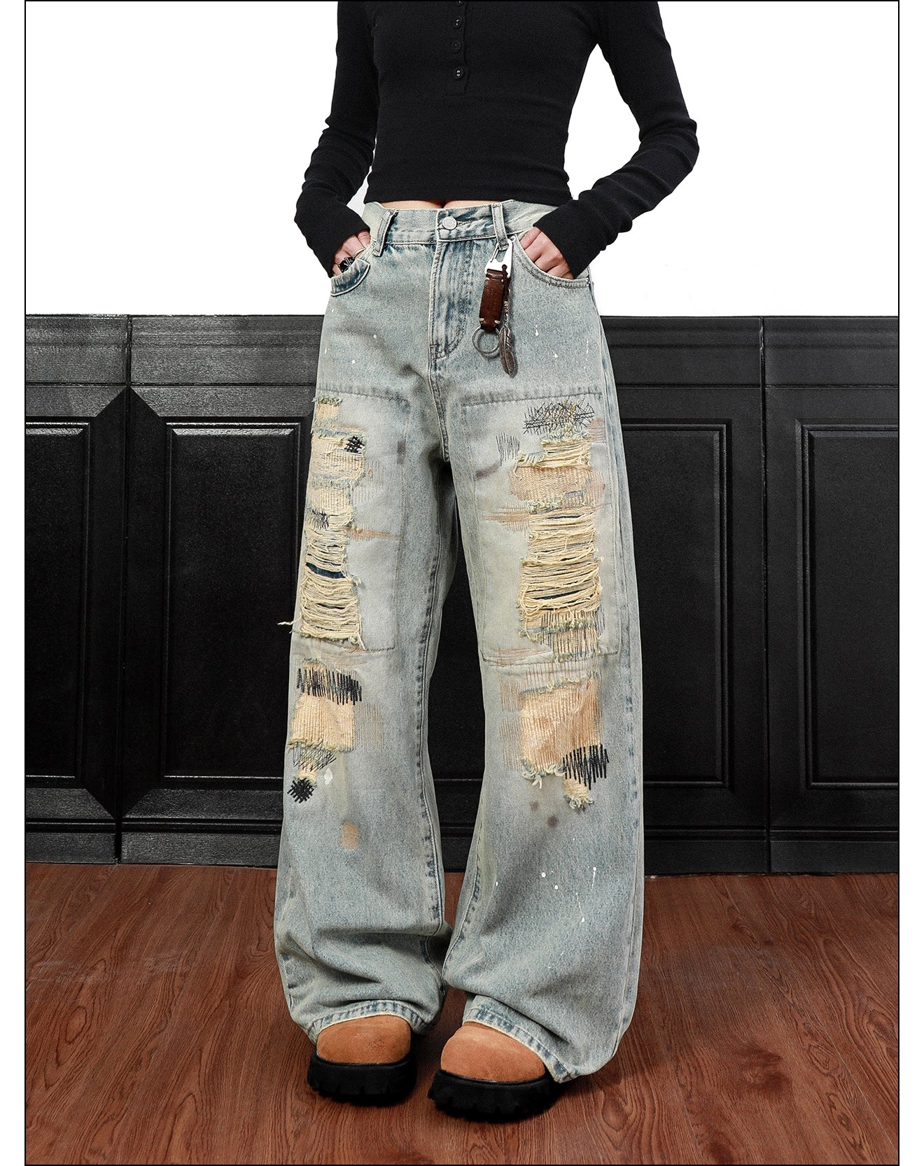 QS289B damage denim