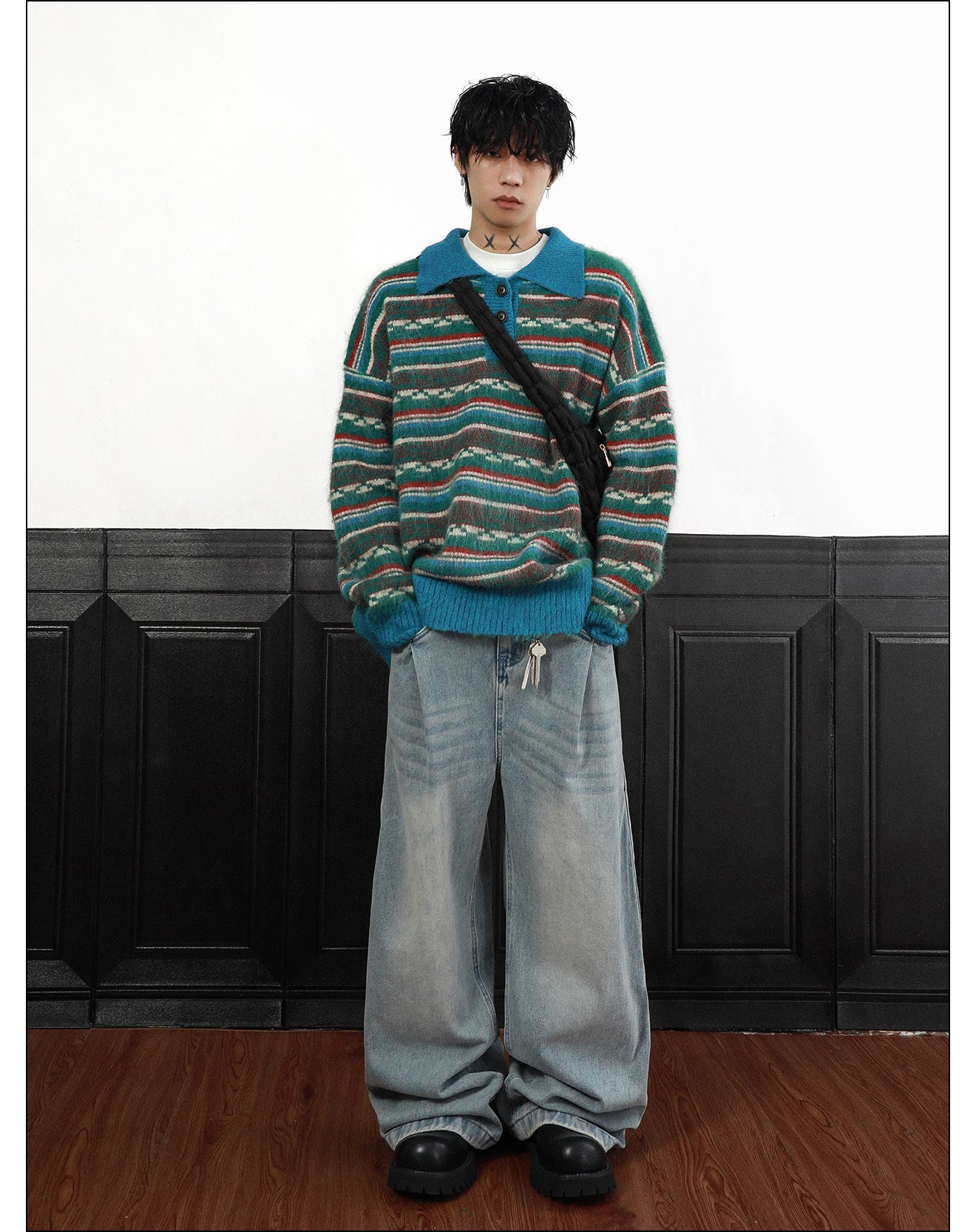QS245B stripe sweater