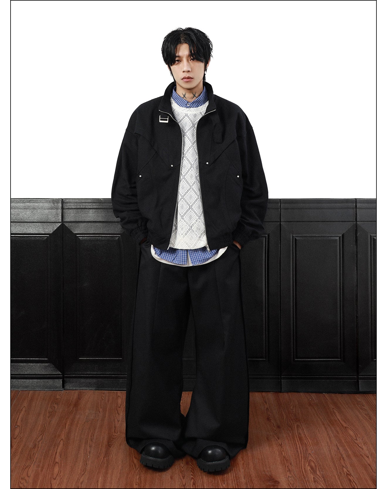 QS347B stand collar jacket