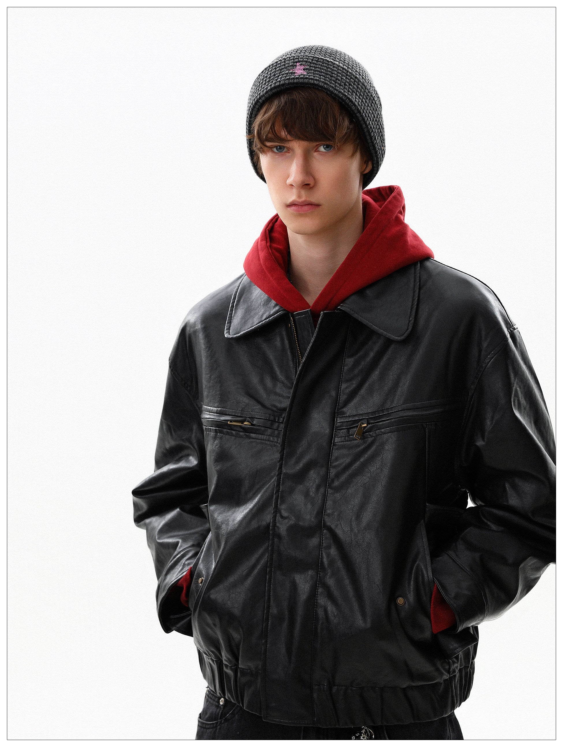 QS669B leather jacket