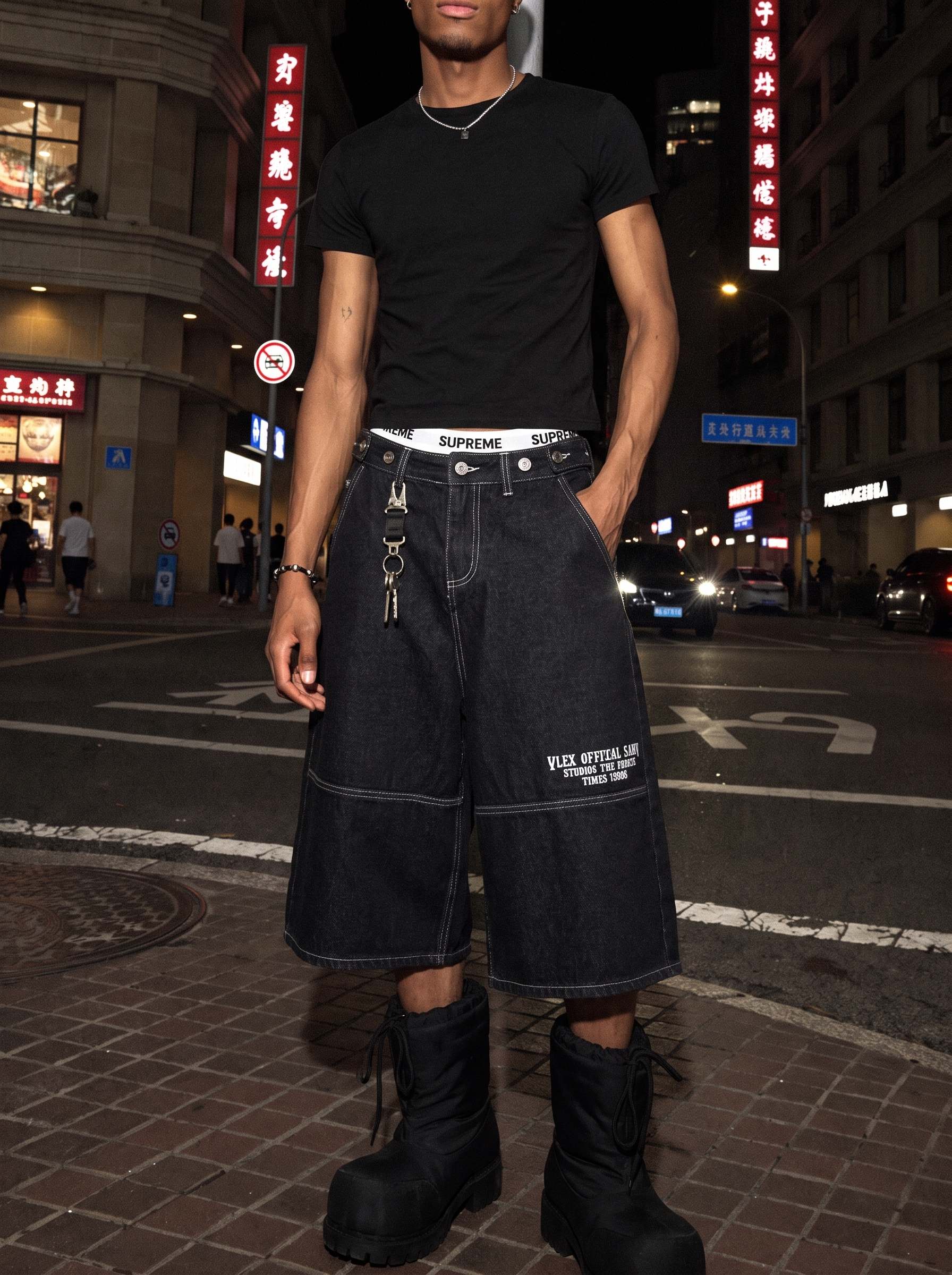 QS875B denim shorts