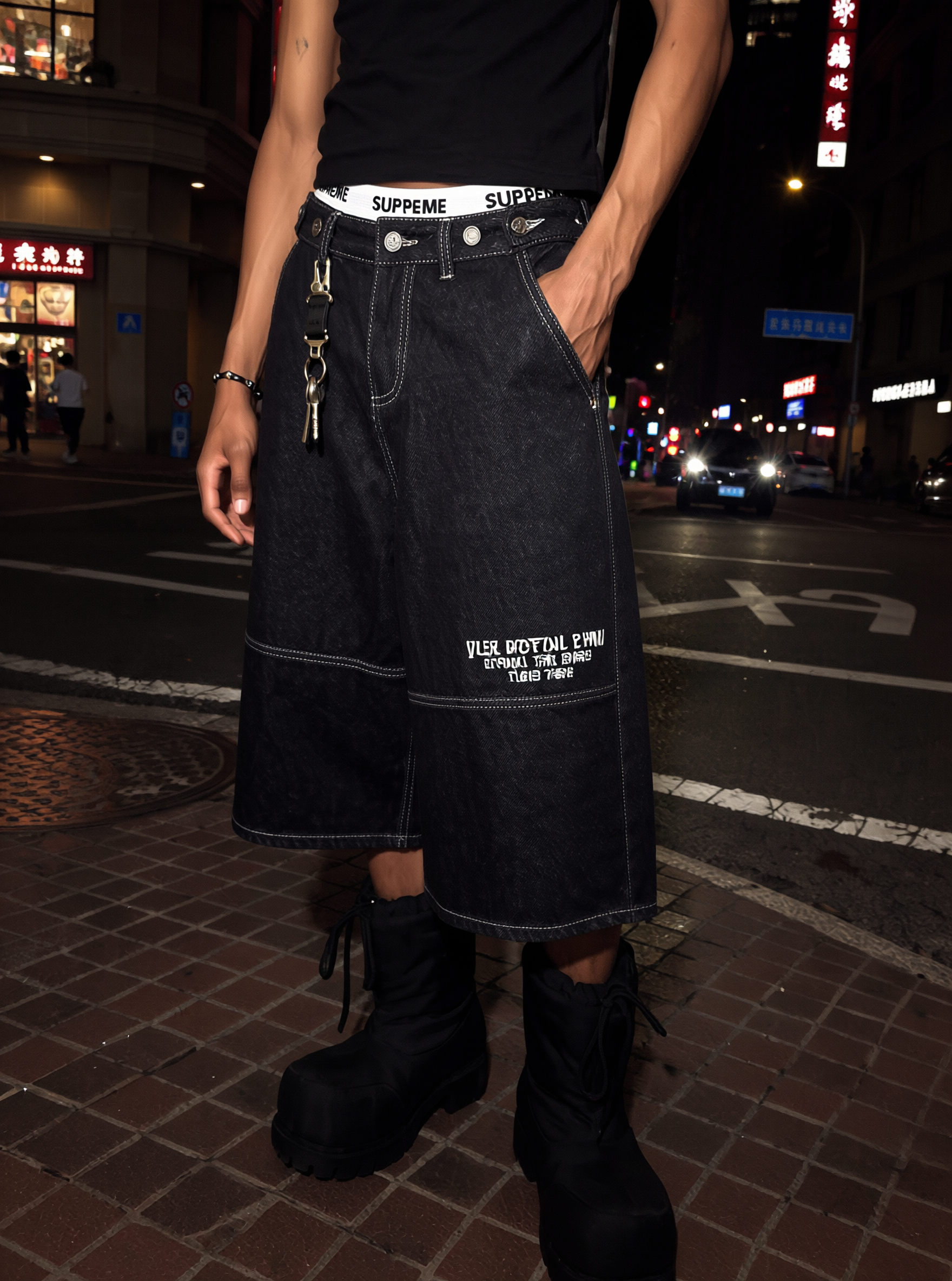 QS875B denim shorts