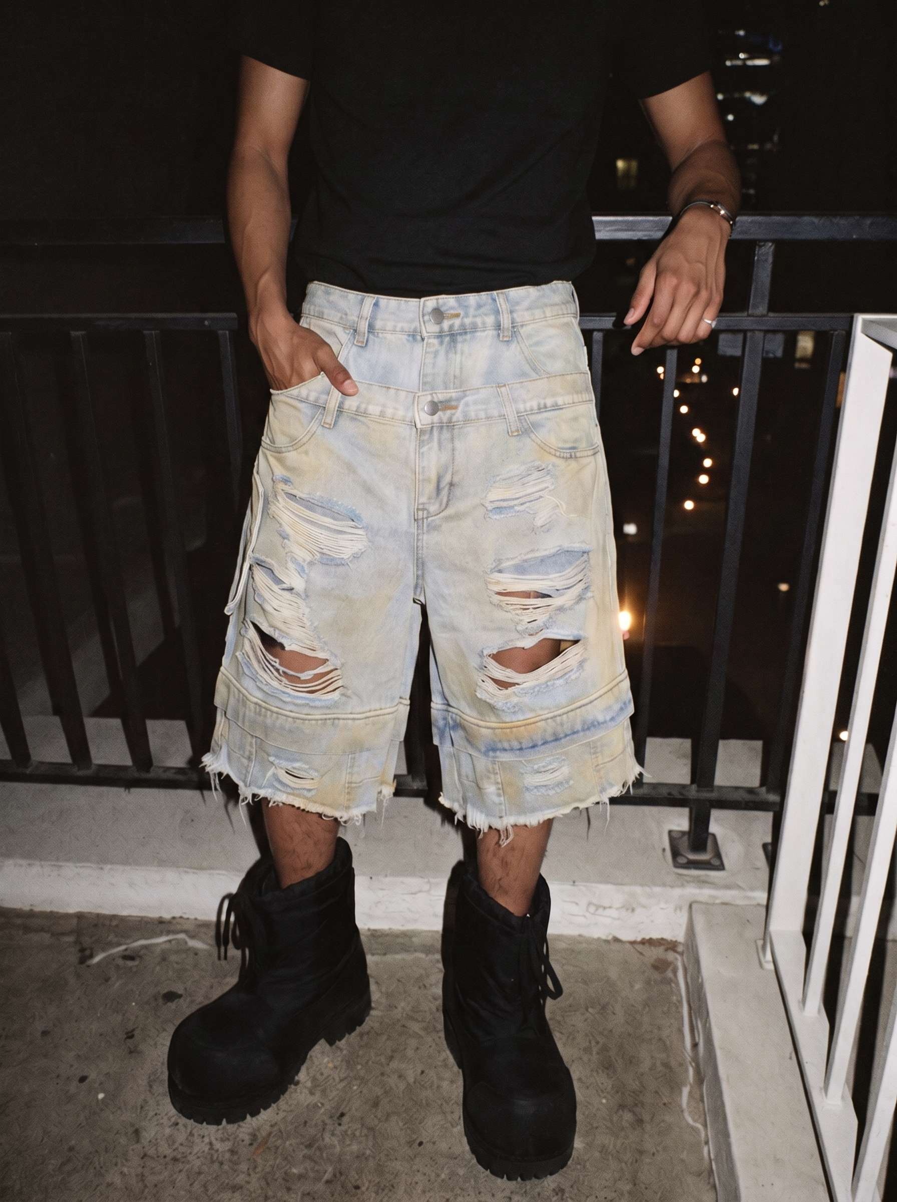 QS878B double waist shorts