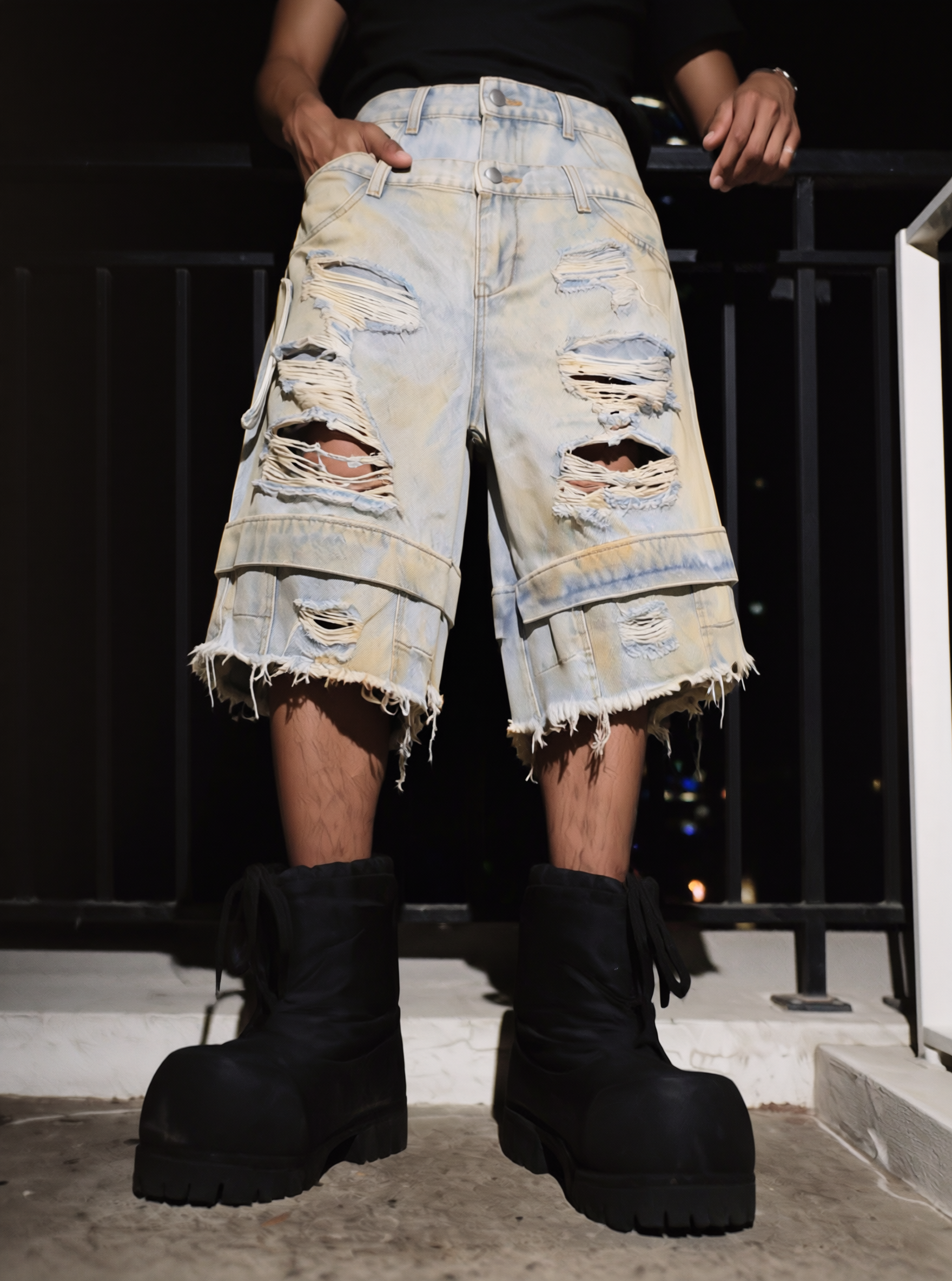 QS878B double waist shorts