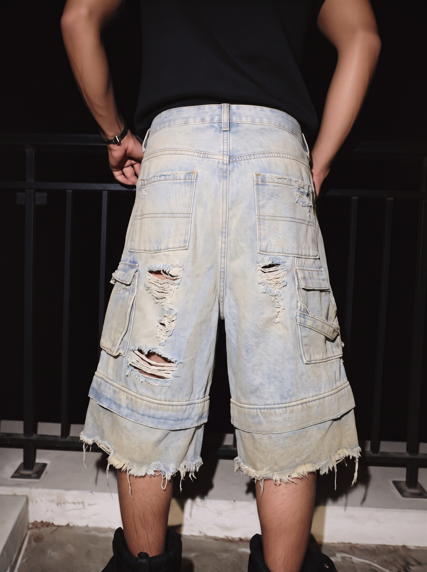 QS878B double waist shorts