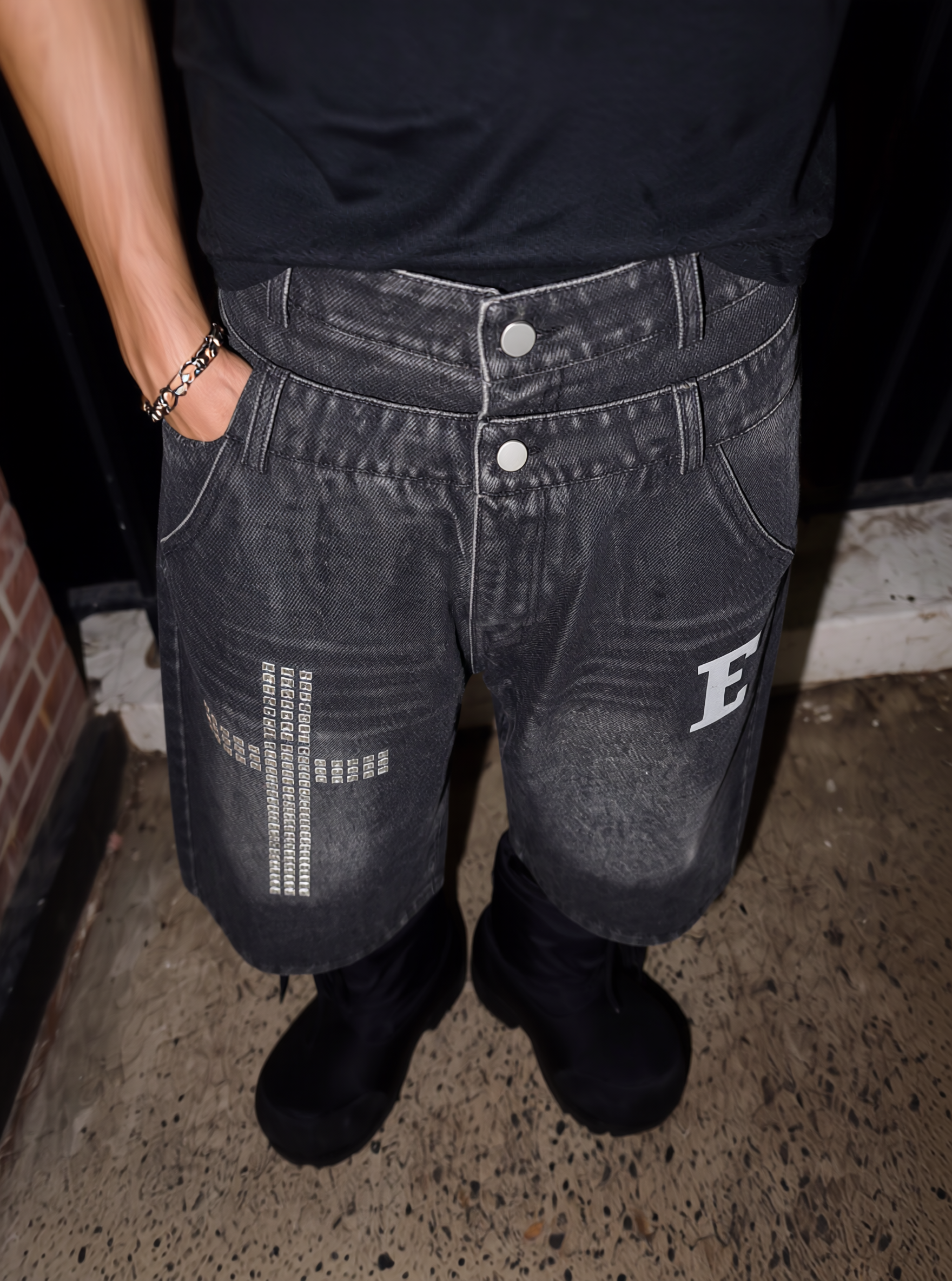 QS879B denim shorts