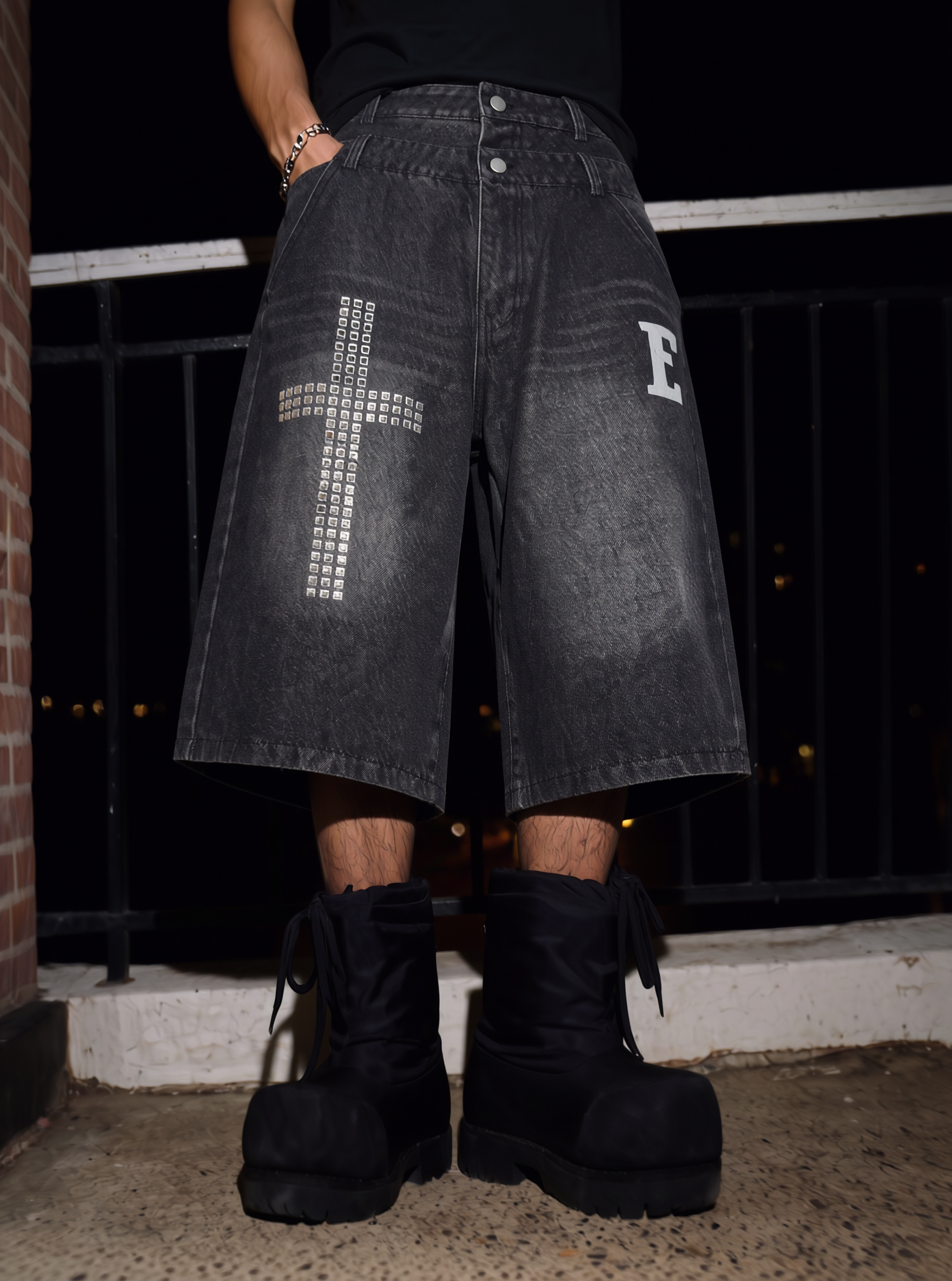 QS879B denim shorts