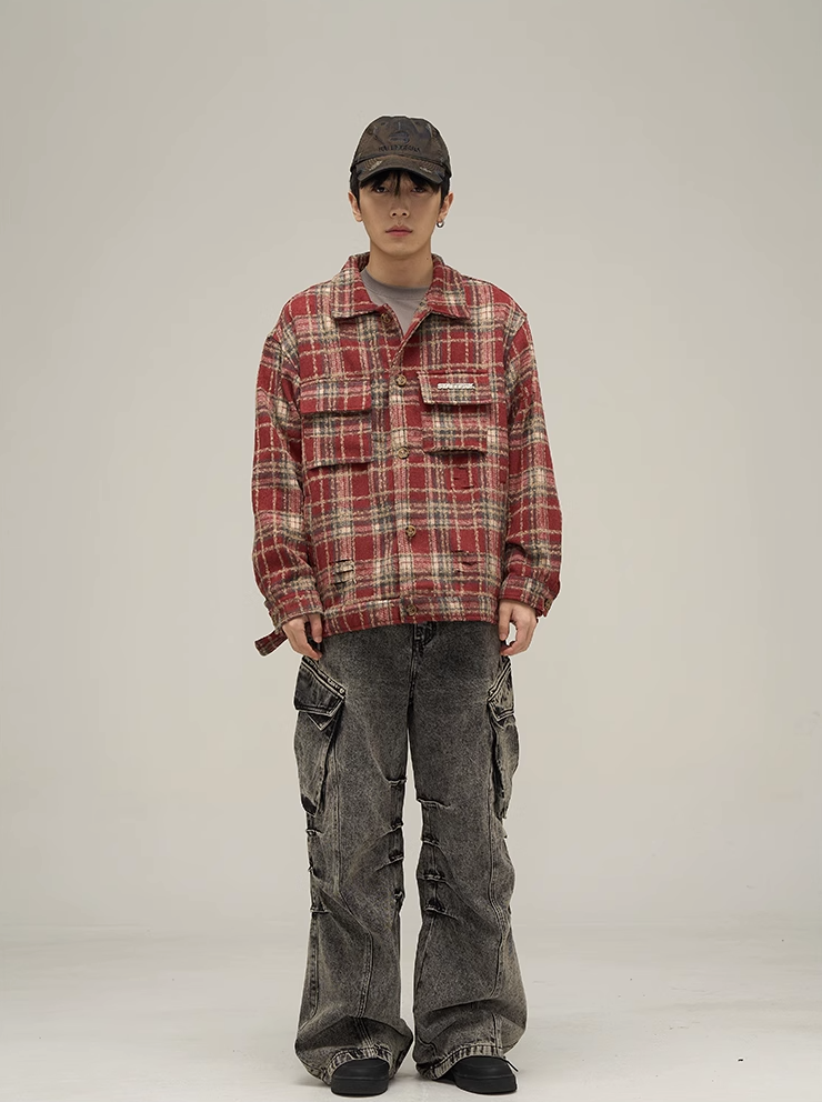 QS073A check shirts jacket