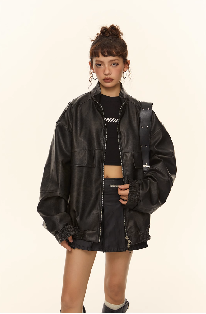 QS280A retro leather jacket