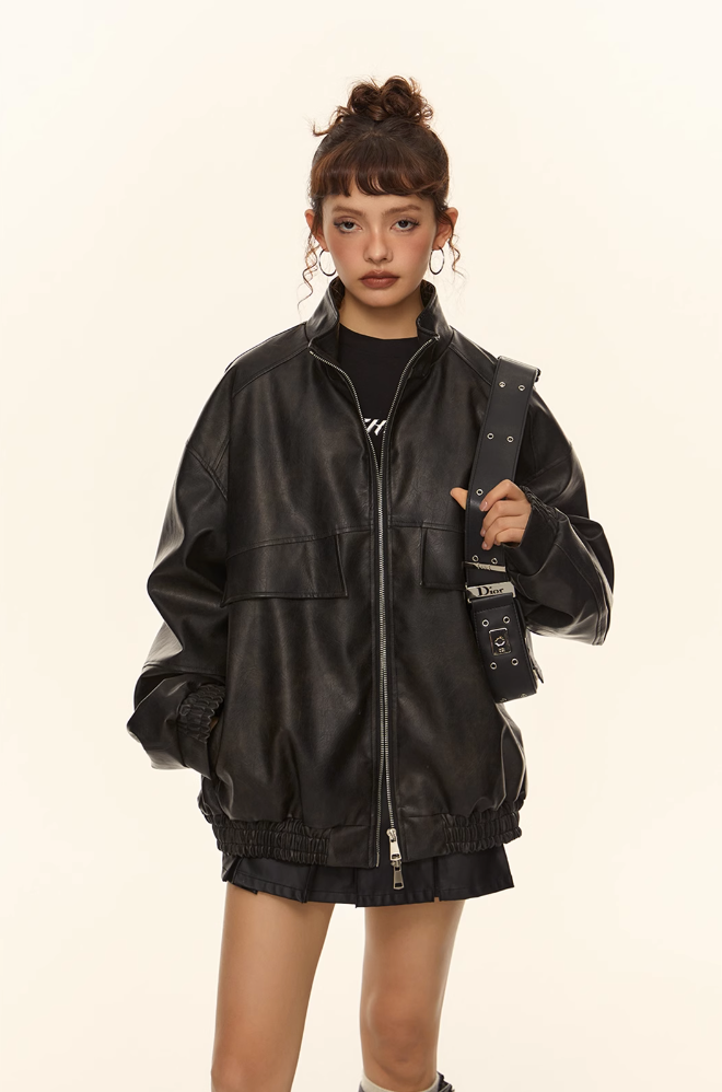 QS280A retro leather jacket