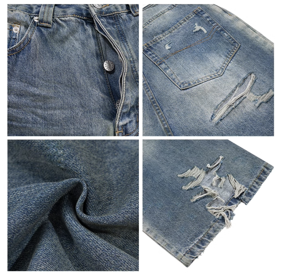 QS013B damage denim