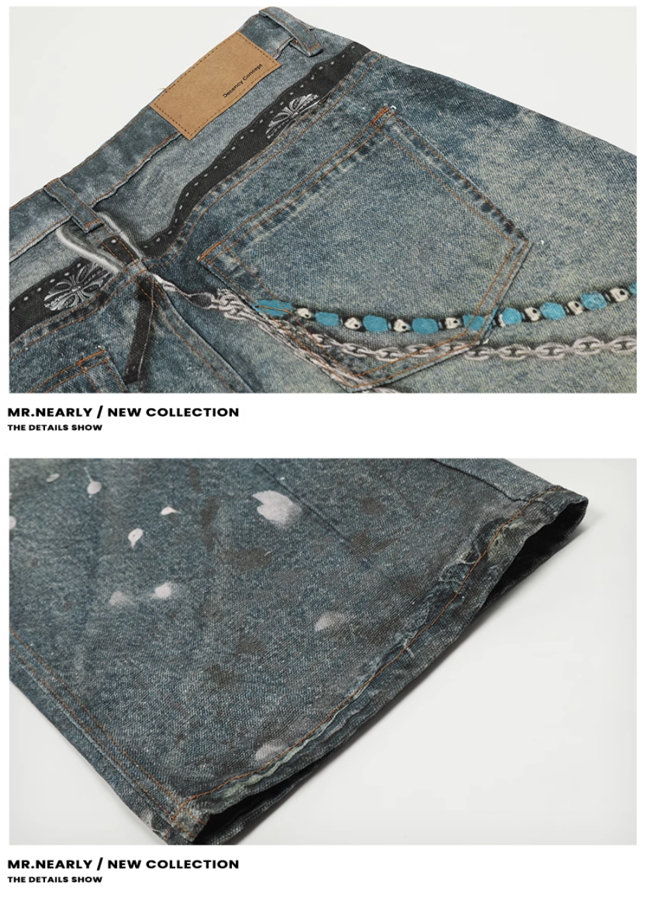 QS051B print denim