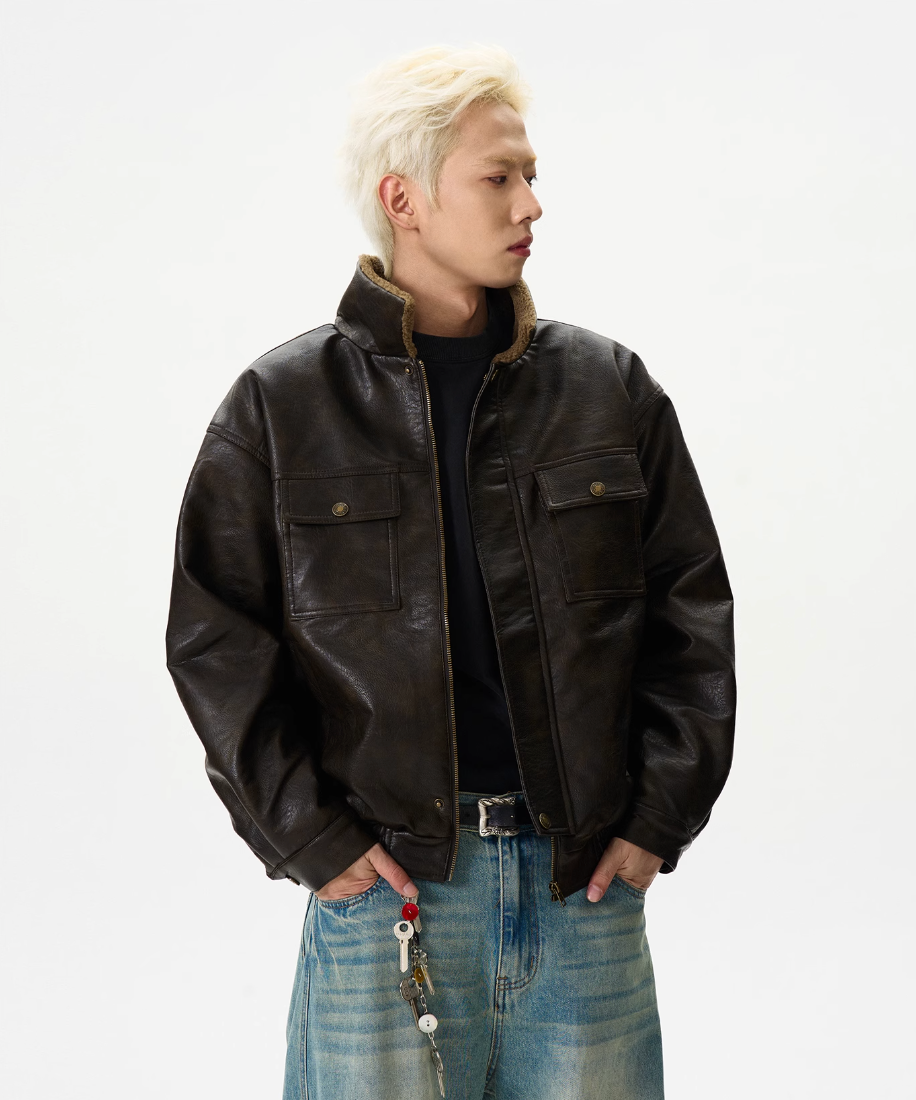 QS222B leather jacket