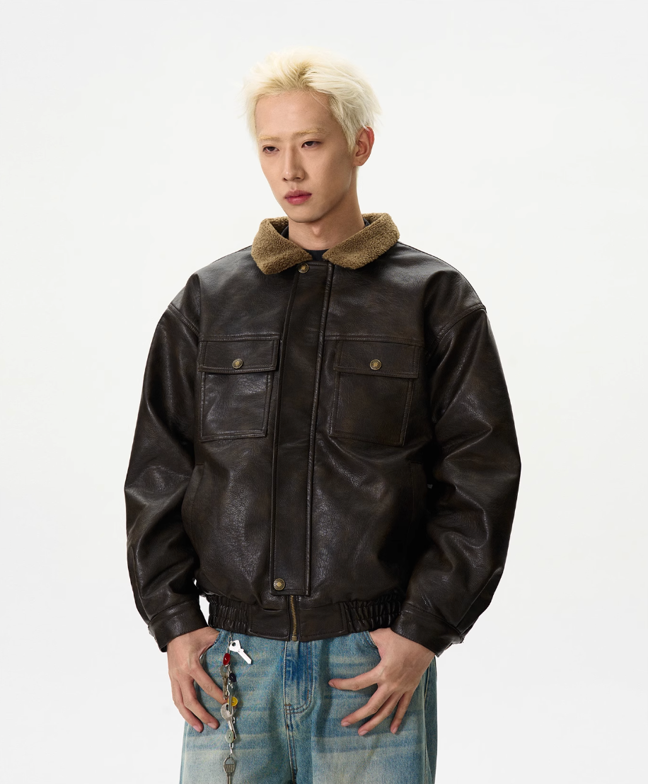 QS222B leather jacket