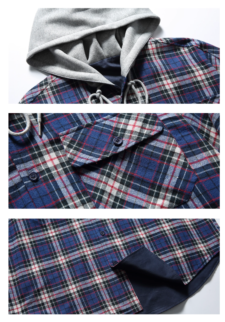 QS598B hoodie check shirts