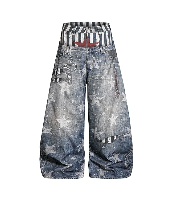 QS891B print denim