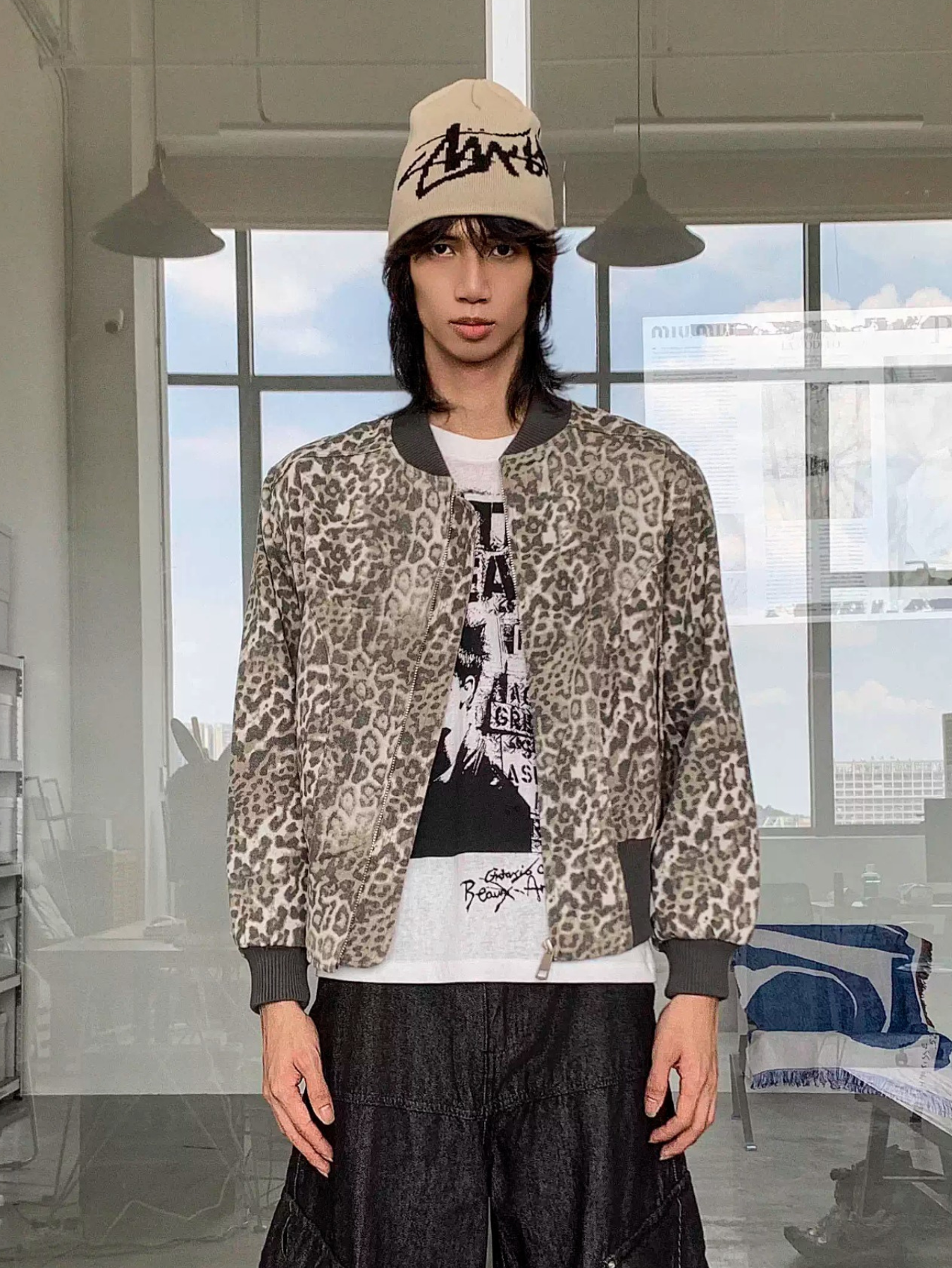 QS615B leopard jacket