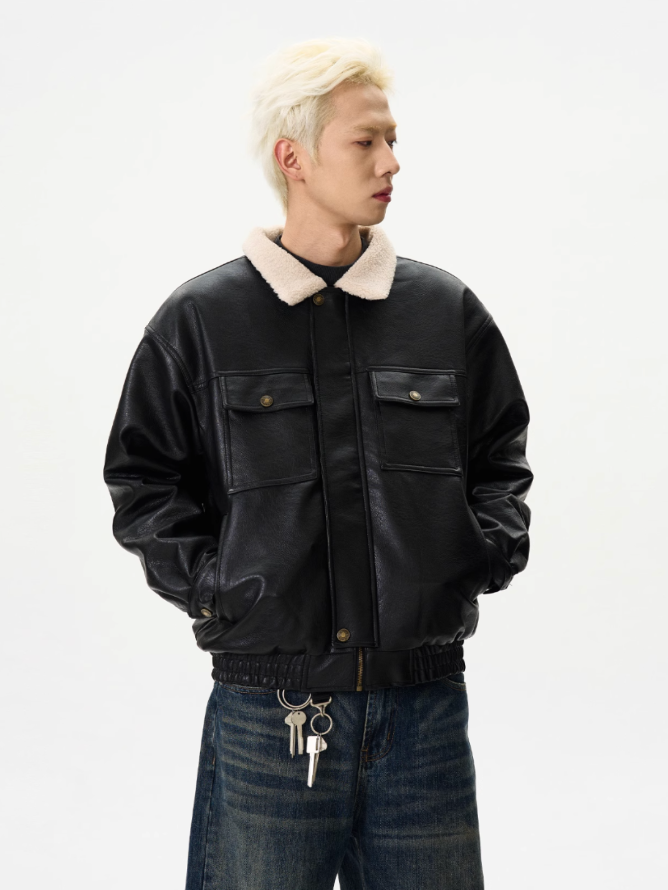 QS222B leather jacket