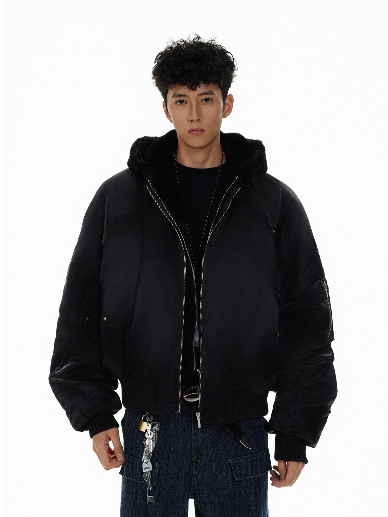 QS092B hoodie bomber jacket