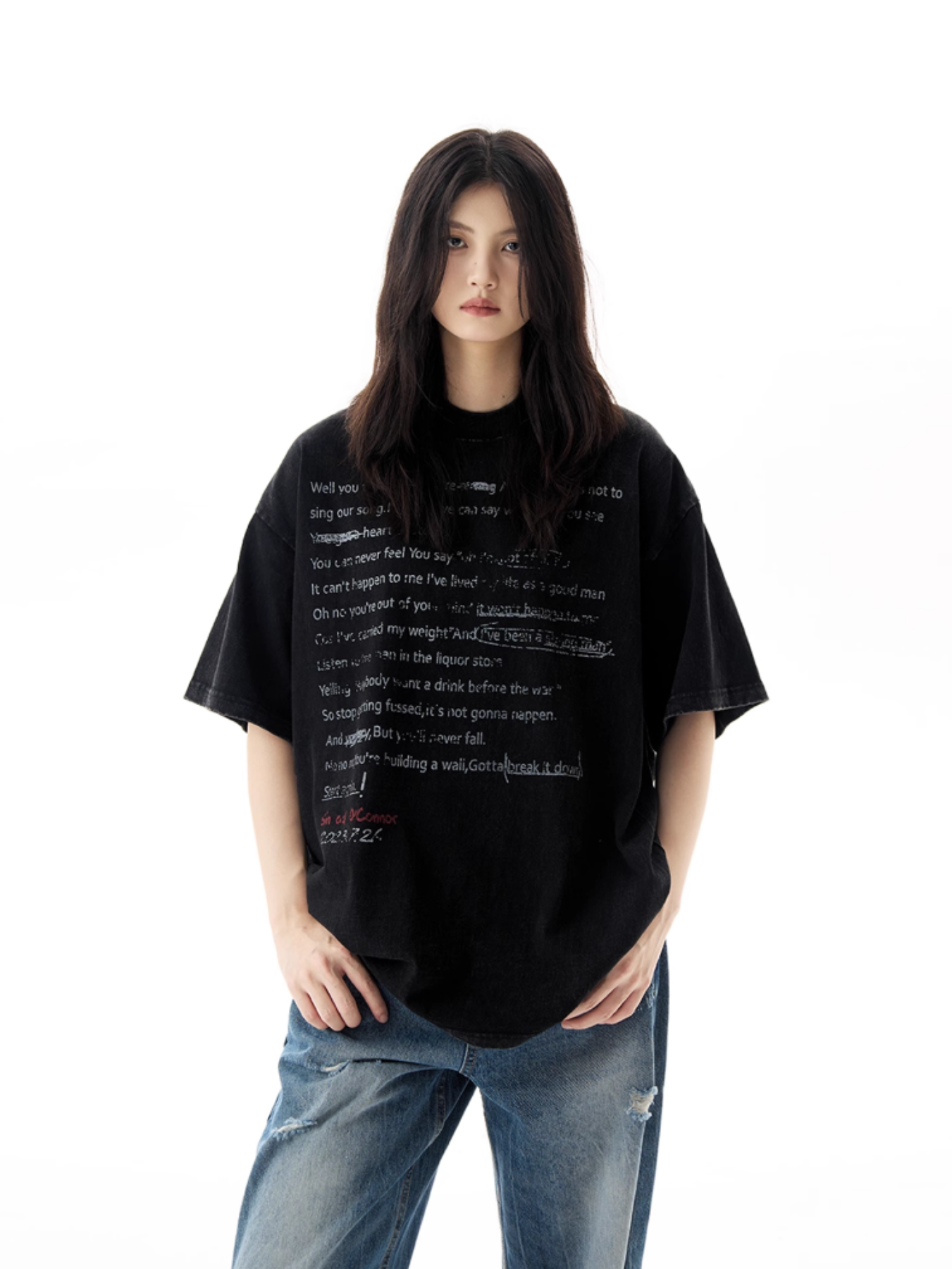 QS698A letter print tee