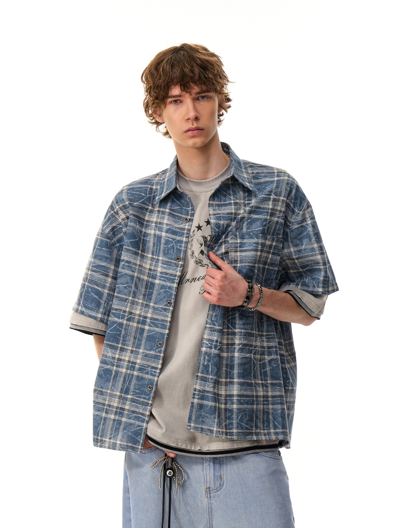 QS587B check shirts
