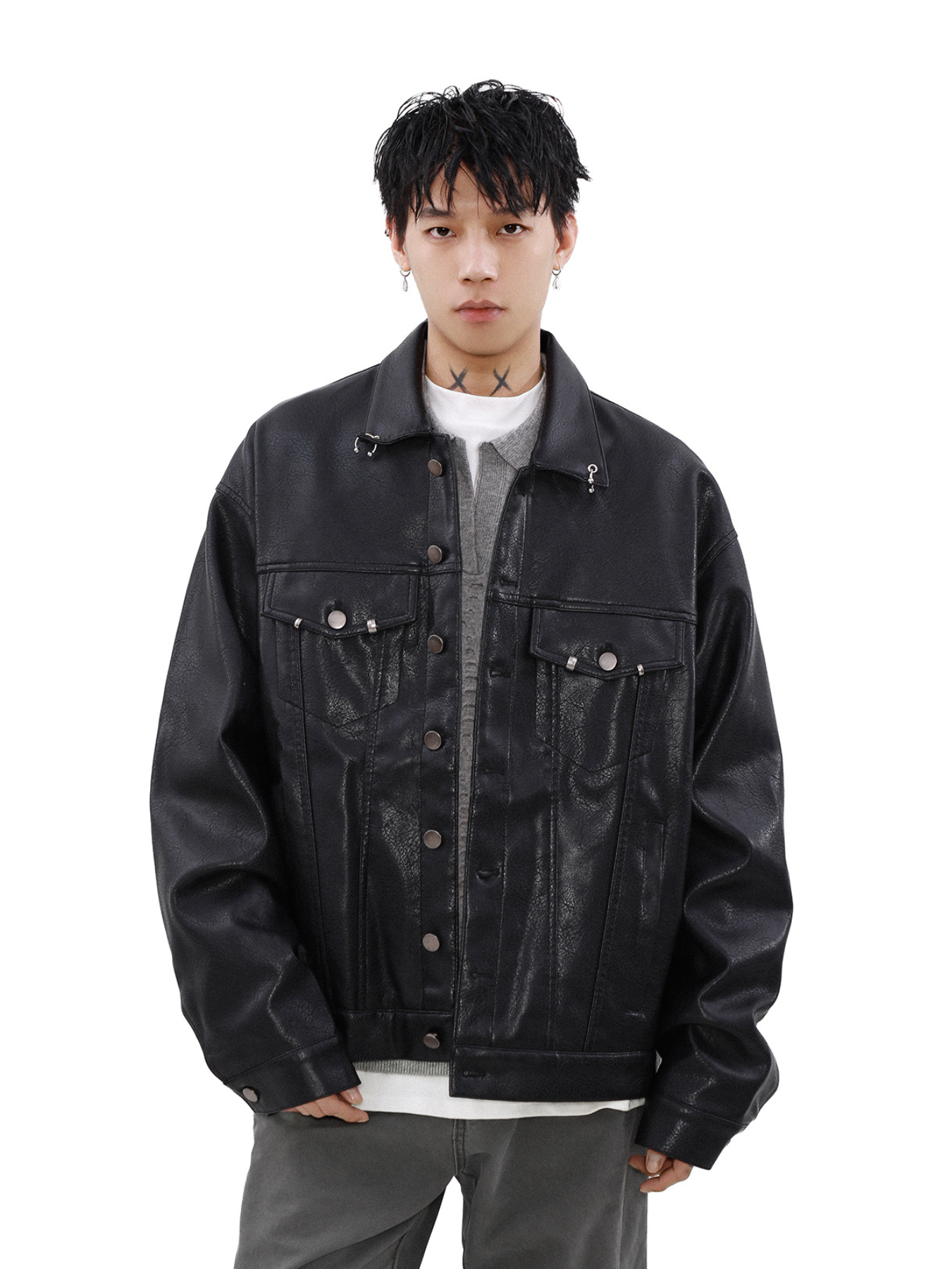 QS002B leather jacket