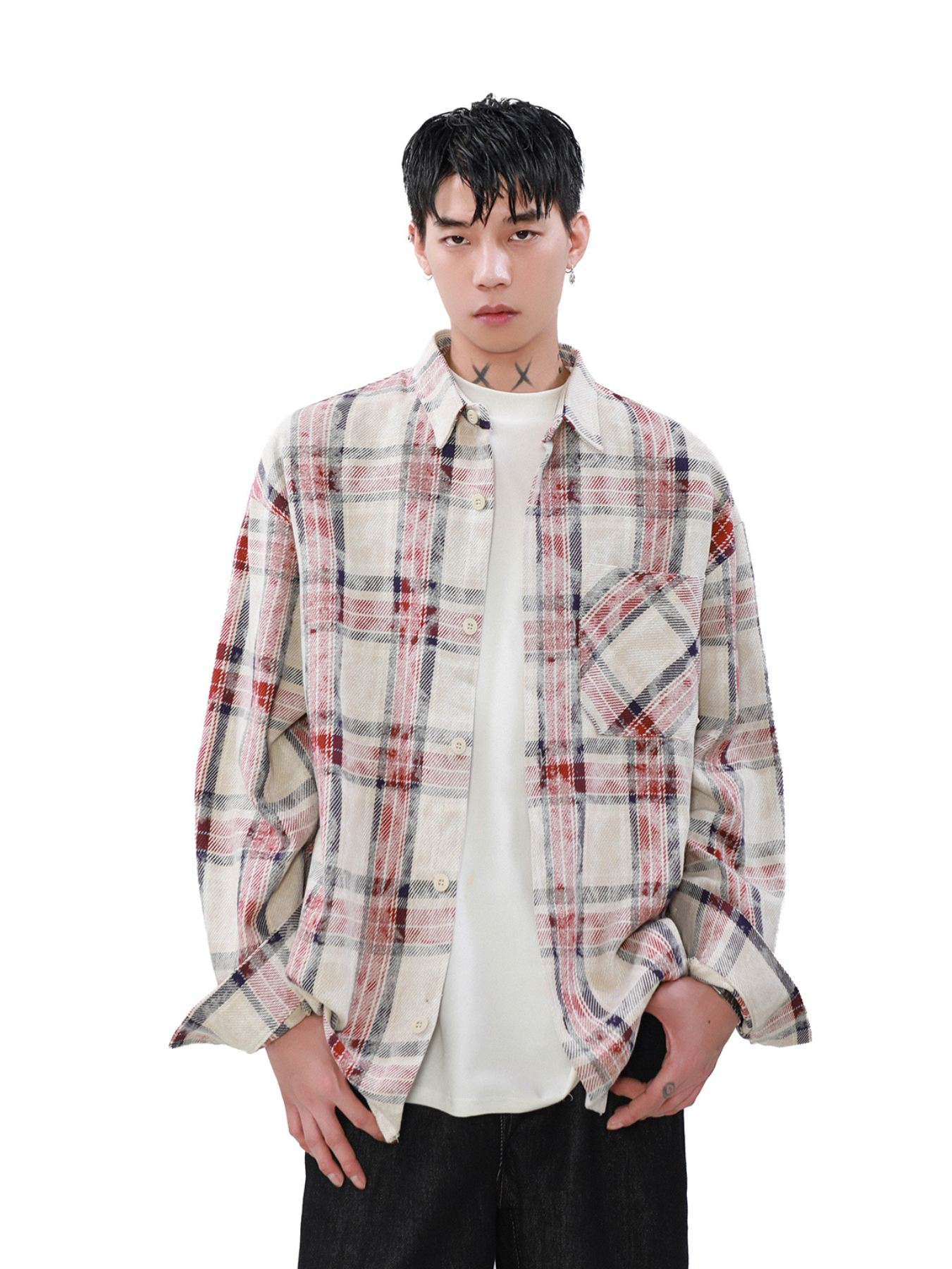 QS876A check shirts