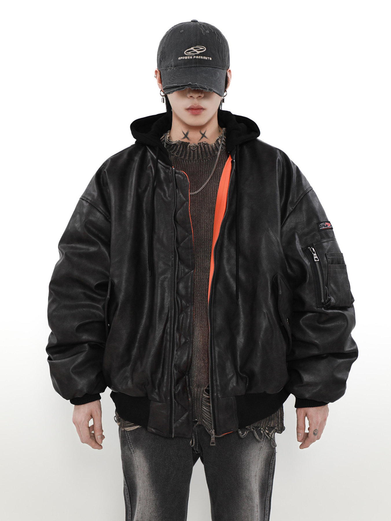 QS277A pu leather jacket