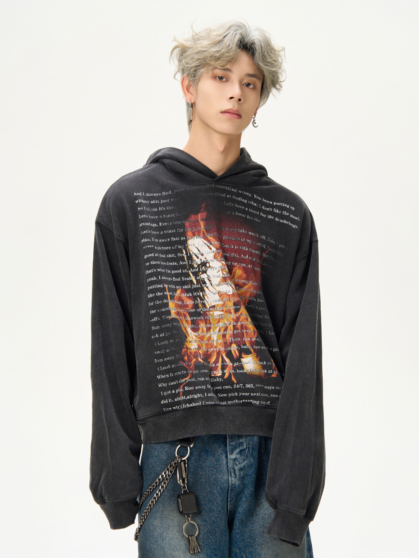 QS895A print hoodie