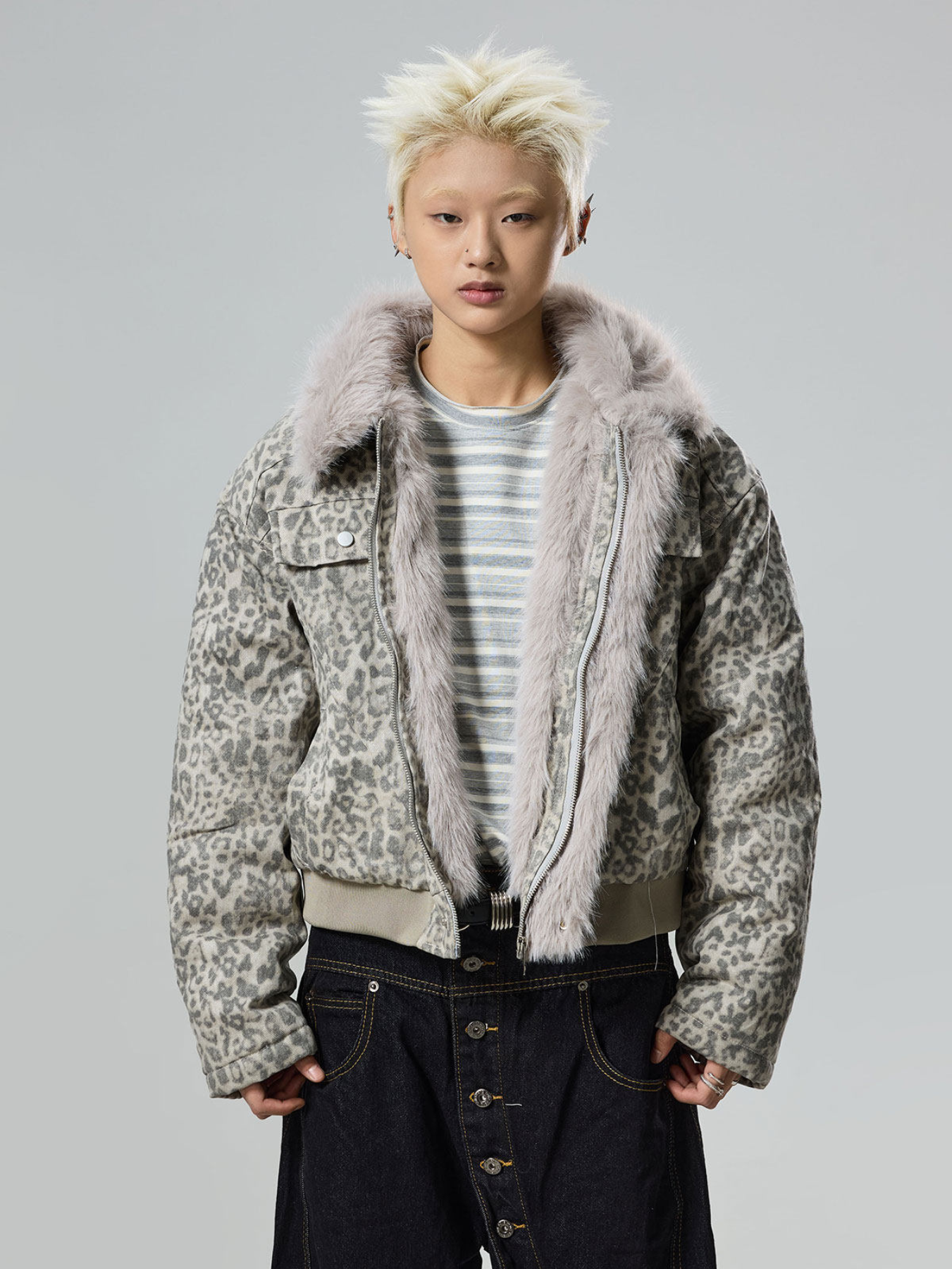 QS665B leopard jacket