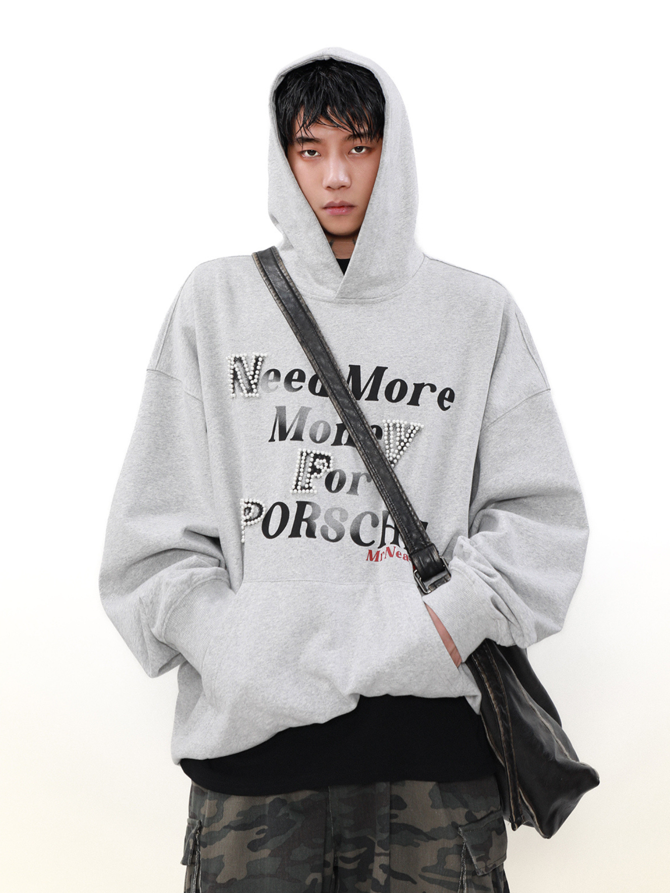 QS918A pearl letter hoodie