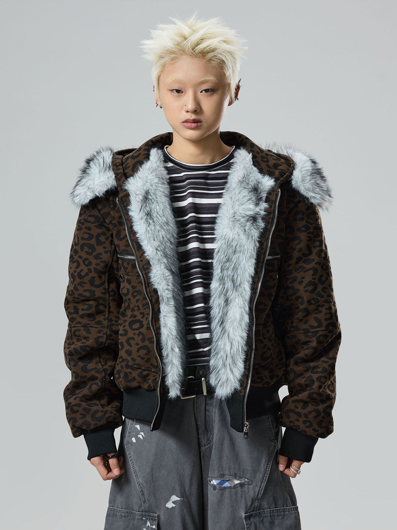 QS663B leopard jacket